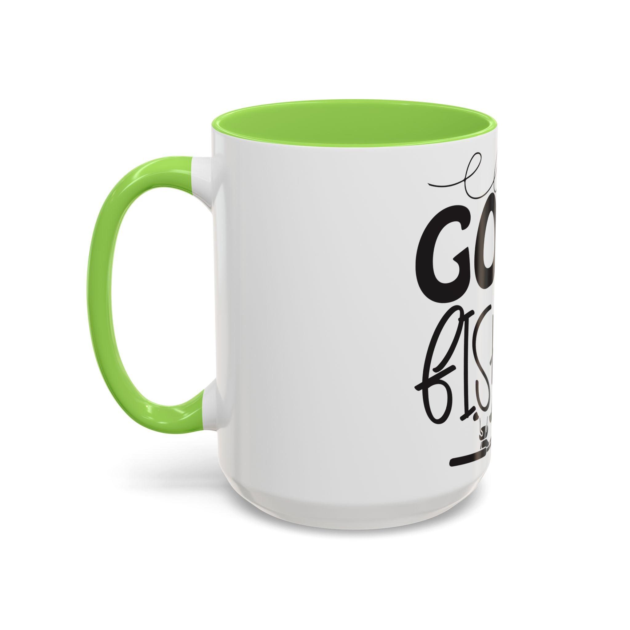 Gone Fishing mug | Fishing typography coffee mug, black handle and rim