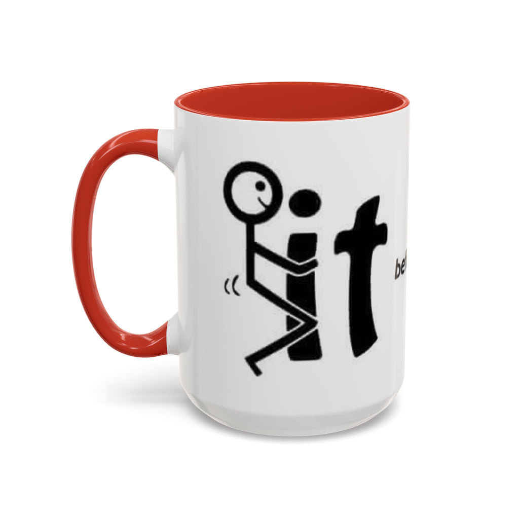 Sit Before It Mug | Funny Stick Figure Coffee Cup, Morning Routine Accent Mug