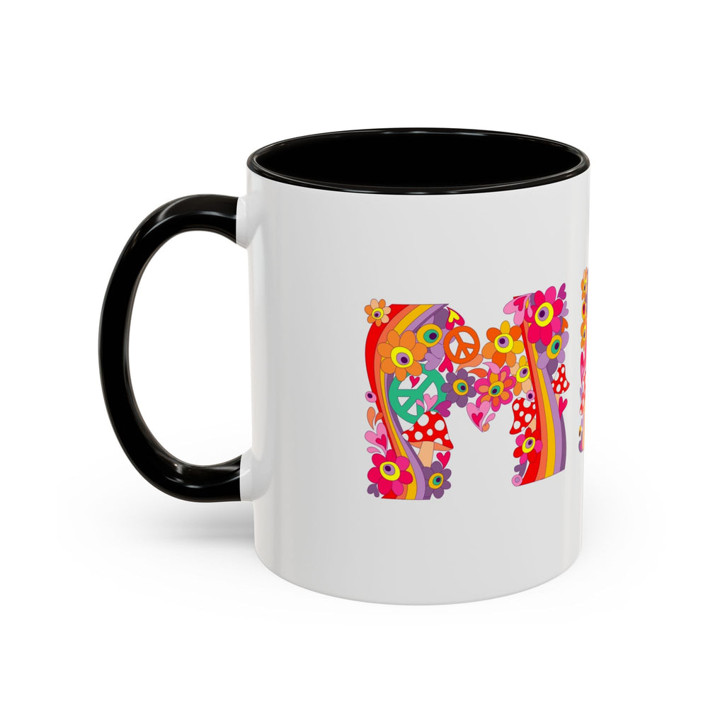 Retro Peace Flower Power Mug | Colorful 70s Hippie Design