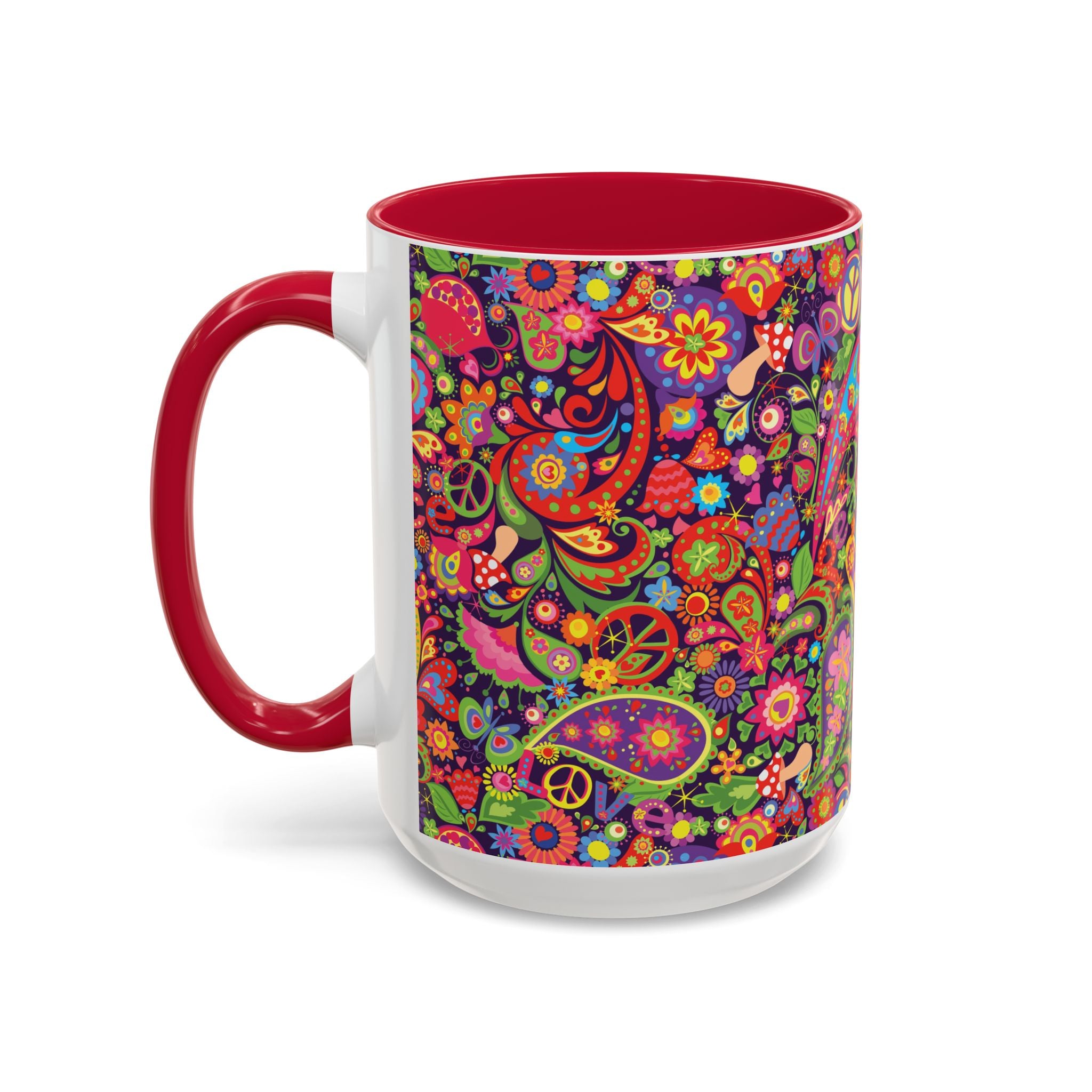 Psychedelic Paisley Peace Mug | Colorful 11oz or 15oz Ceramic