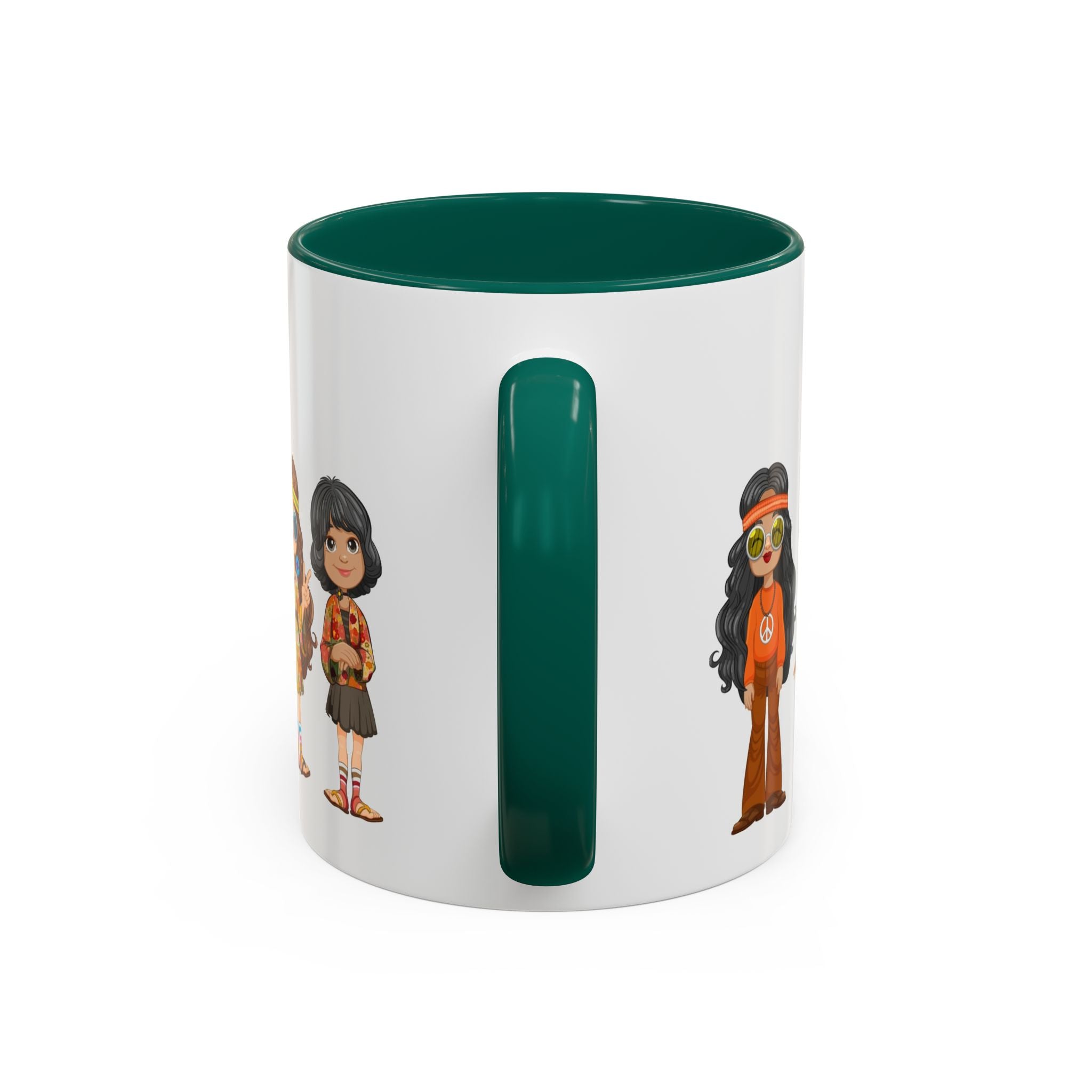 Retro Hippie Characters Mug | 11oz or 15oz Color Accent Ceramic