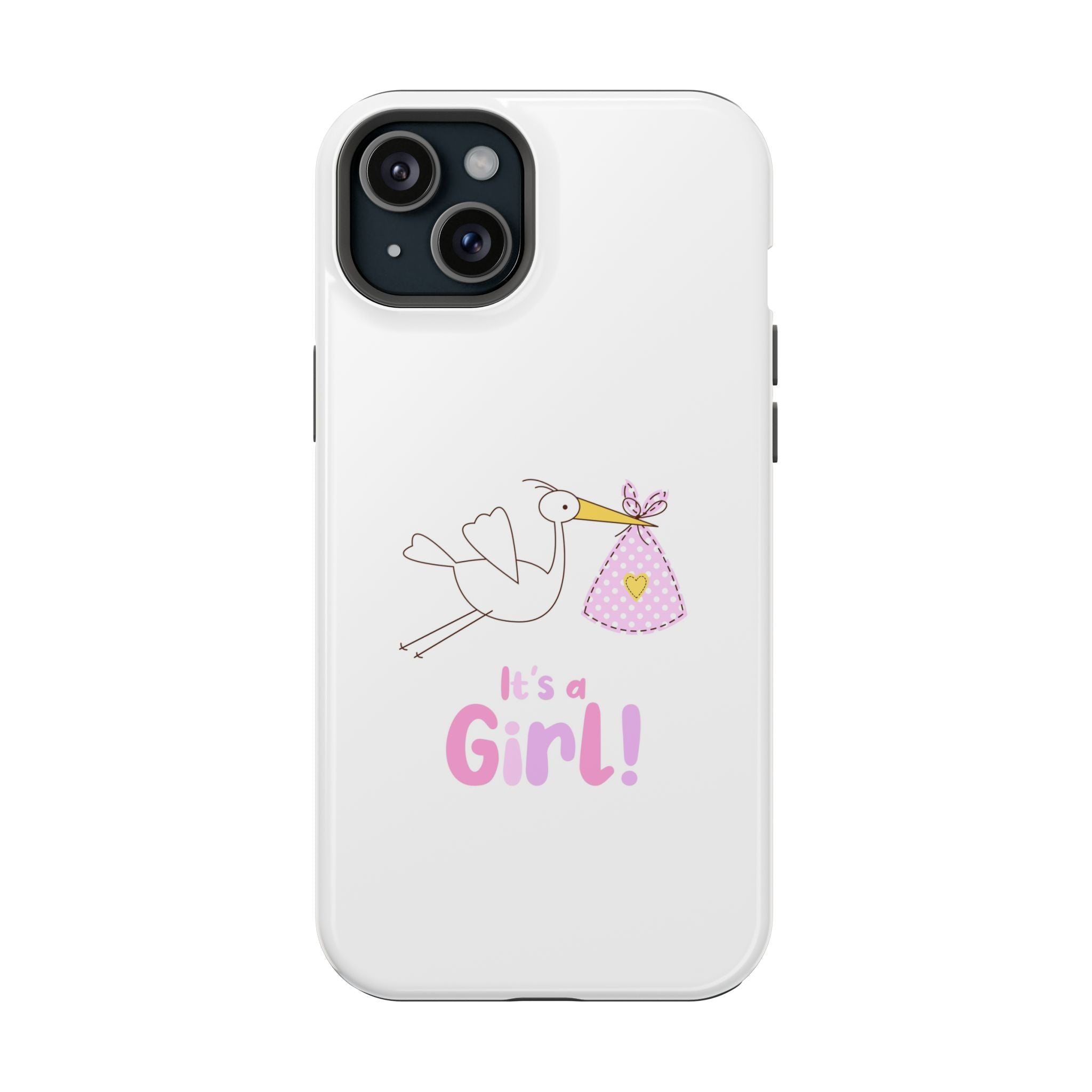 Phone Case - "It's a Girl!" Stork Baby Announcement Impact-Resistant Case