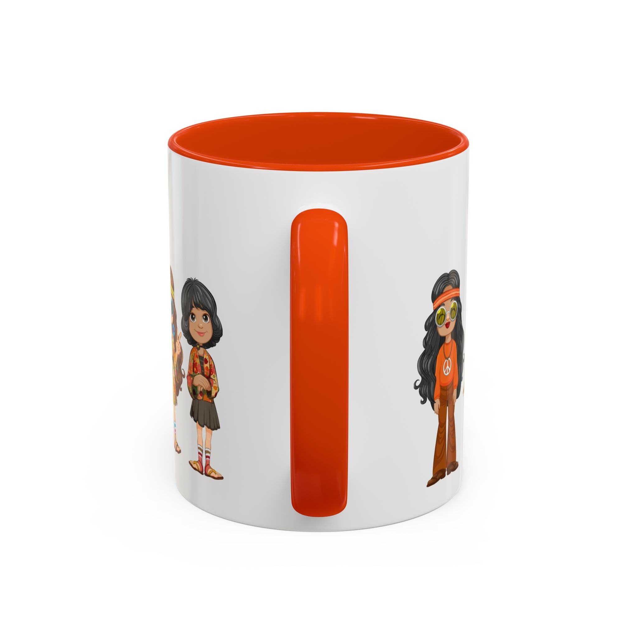 Retro Hippie Characters Mug | 11oz or 15oz Color Accent Ceramic