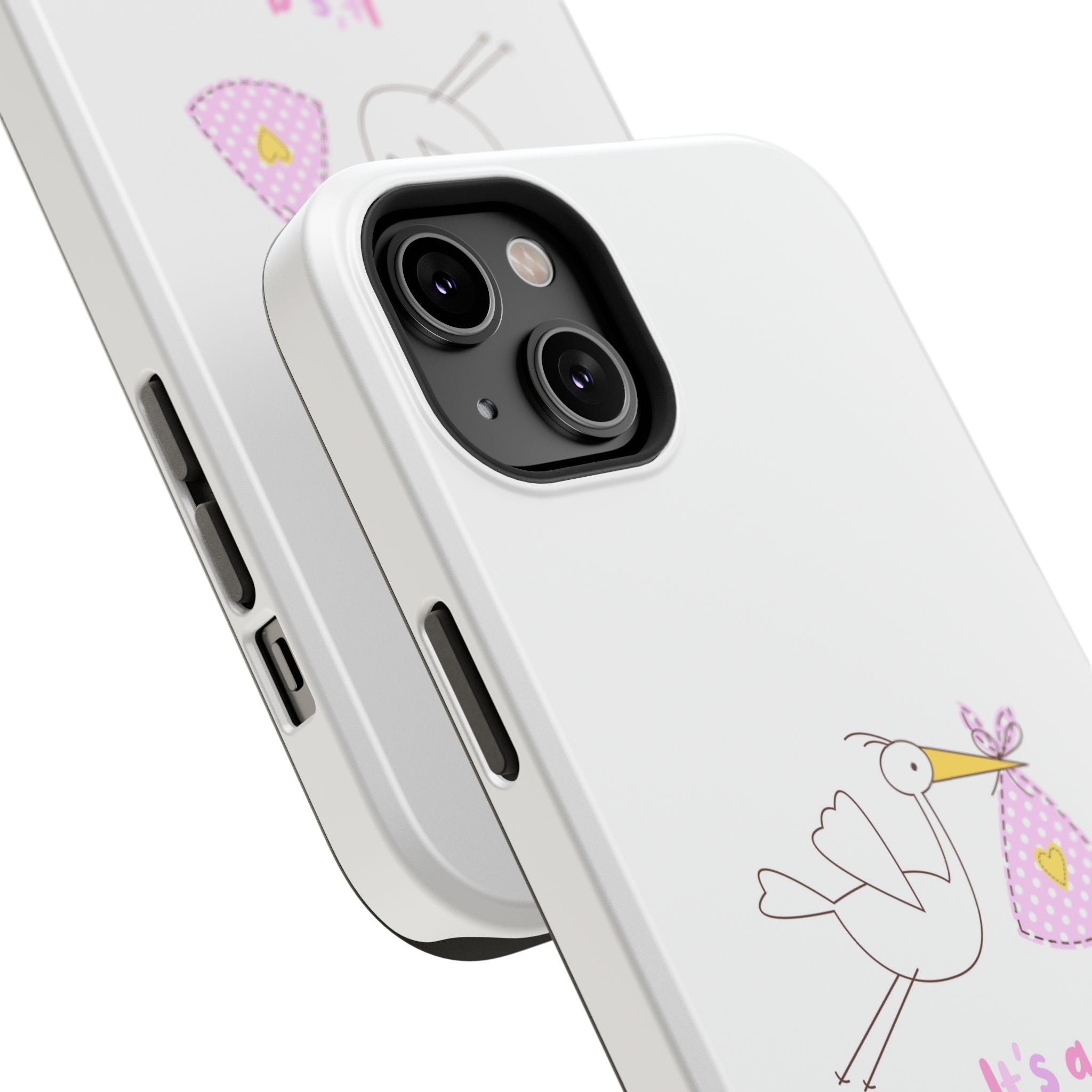 Phone Case - "It's a Girl!" Stork Baby Announcement Impact-Resistant Case