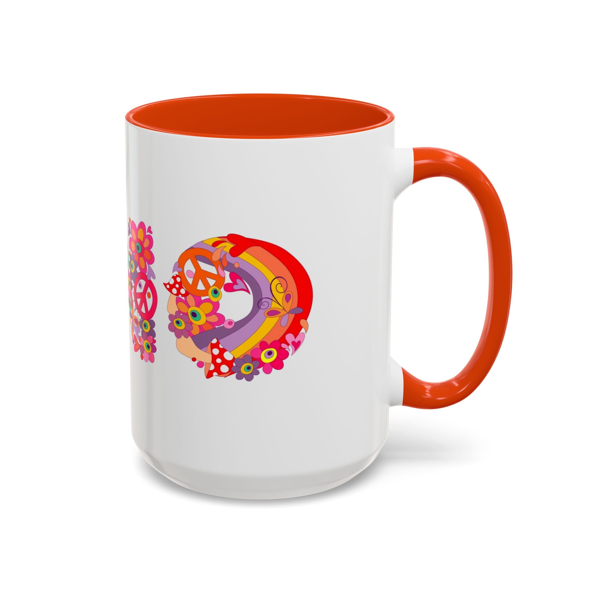 Retro Peace Flower Power Mug | Colorful 70s Hippie Design