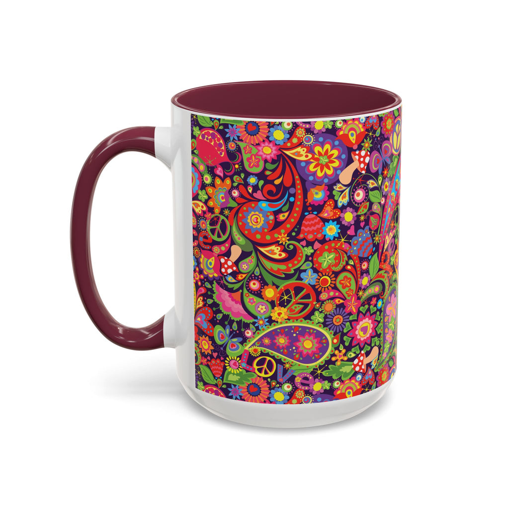 Psychedelic Paisley Peace Mug | Colorful 11oz or 15oz Ceramic