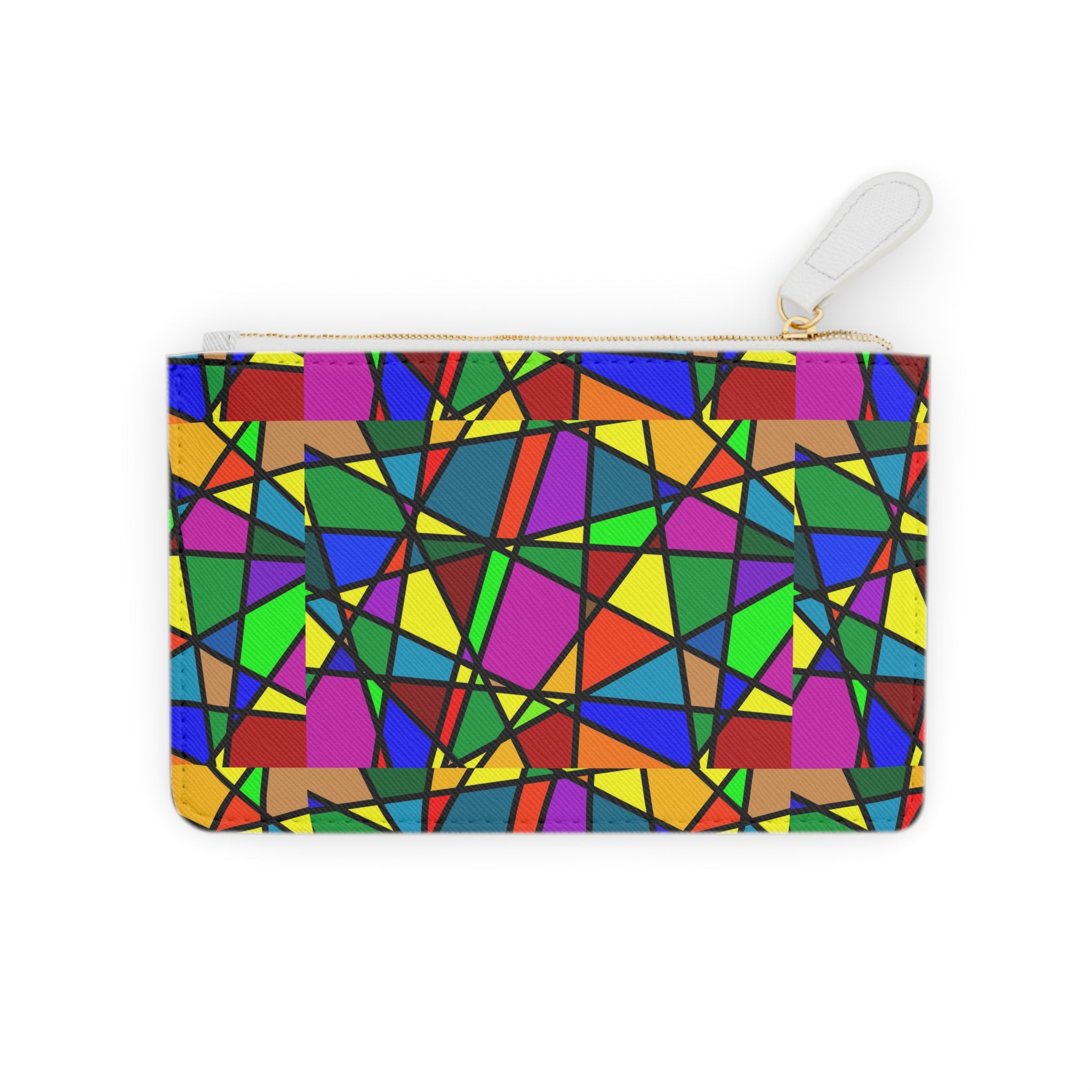 Colorful Geometric Mosaic Mini Clutch Bag | Abstract Stained Glass Pattern