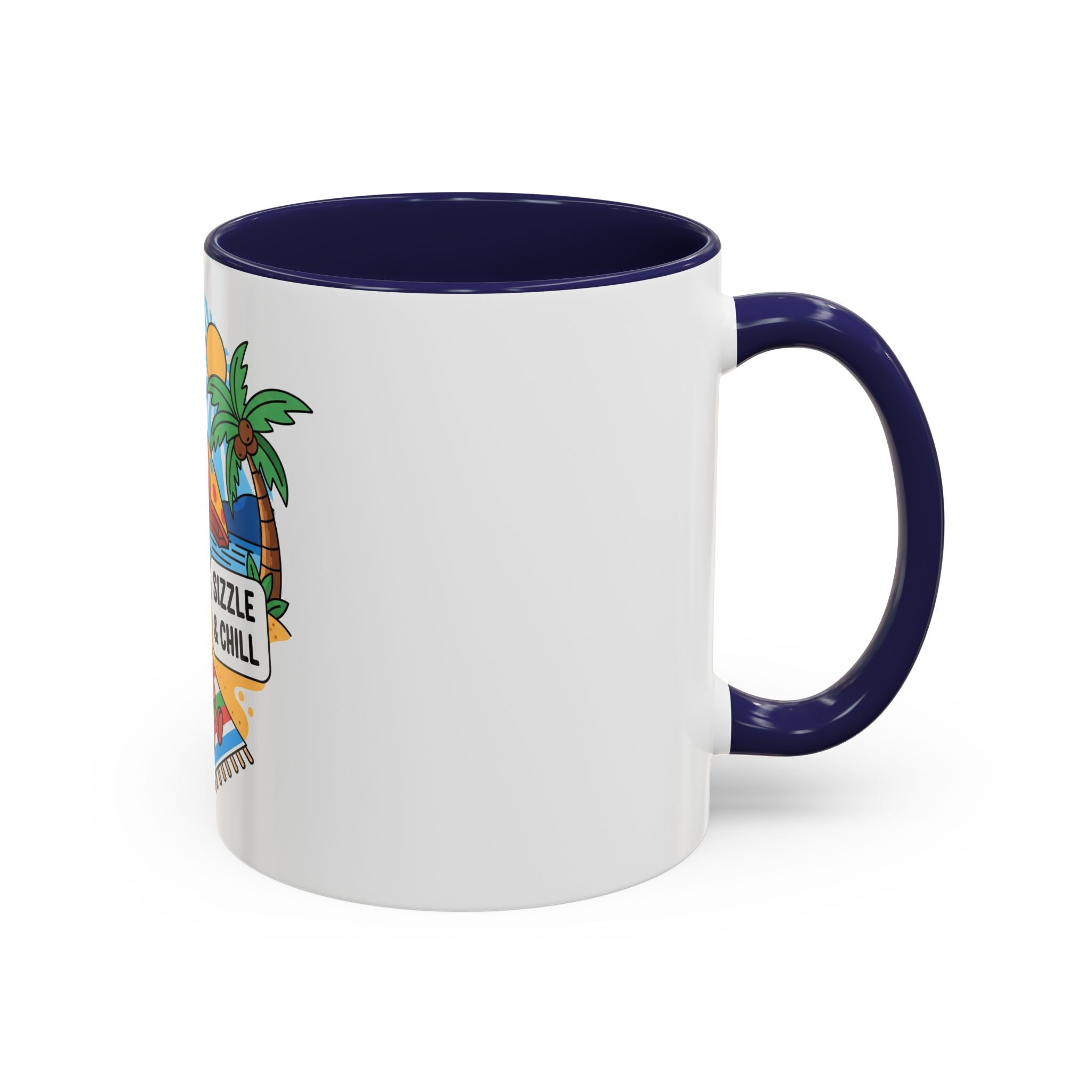 Sizzle & Chill Bacon Sunbathing Cartoon Accent Coffee Mug | 11oz or 15oz