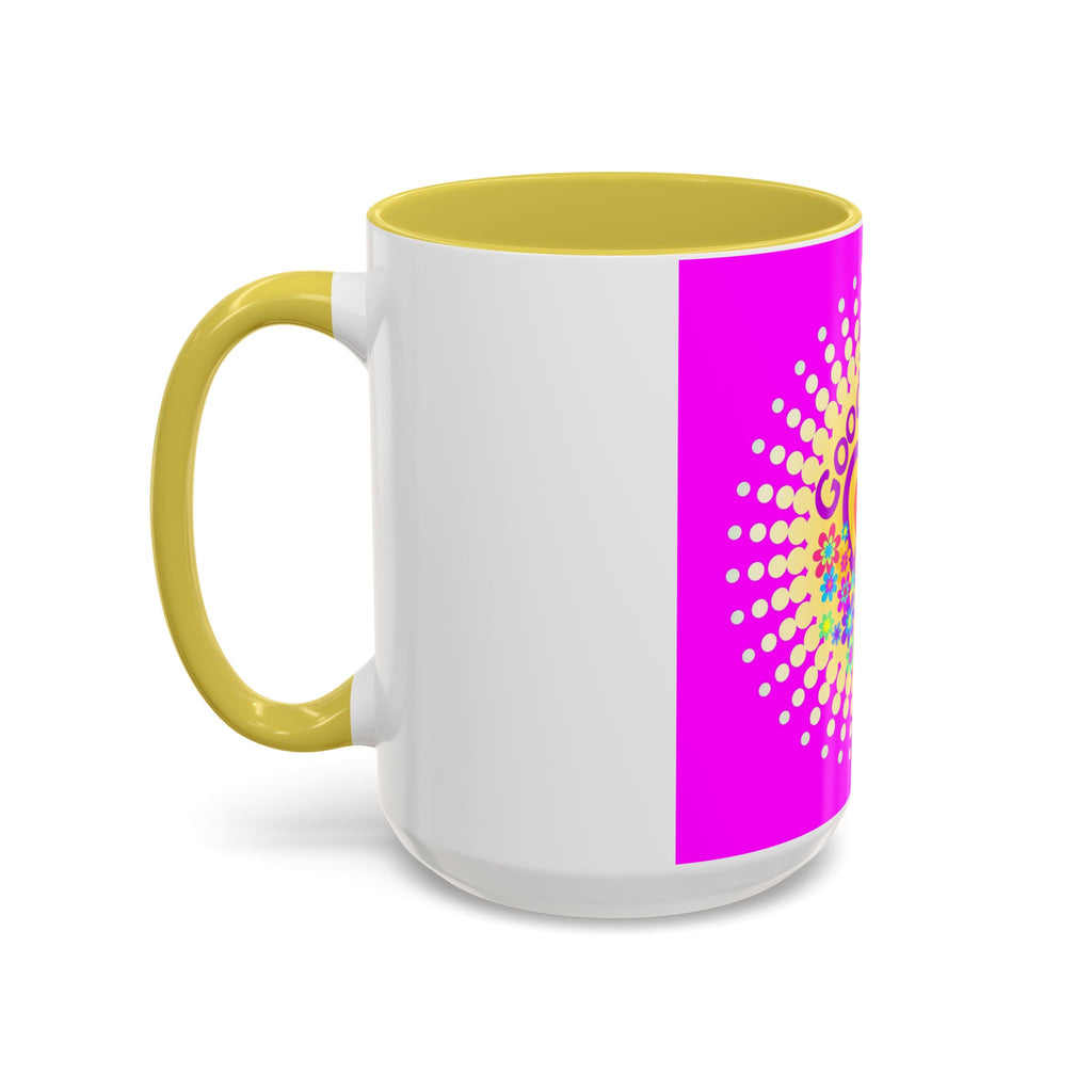 Good Vibes Peace Heart Floral Mug | Colorful 11oz 15oz Ceramic