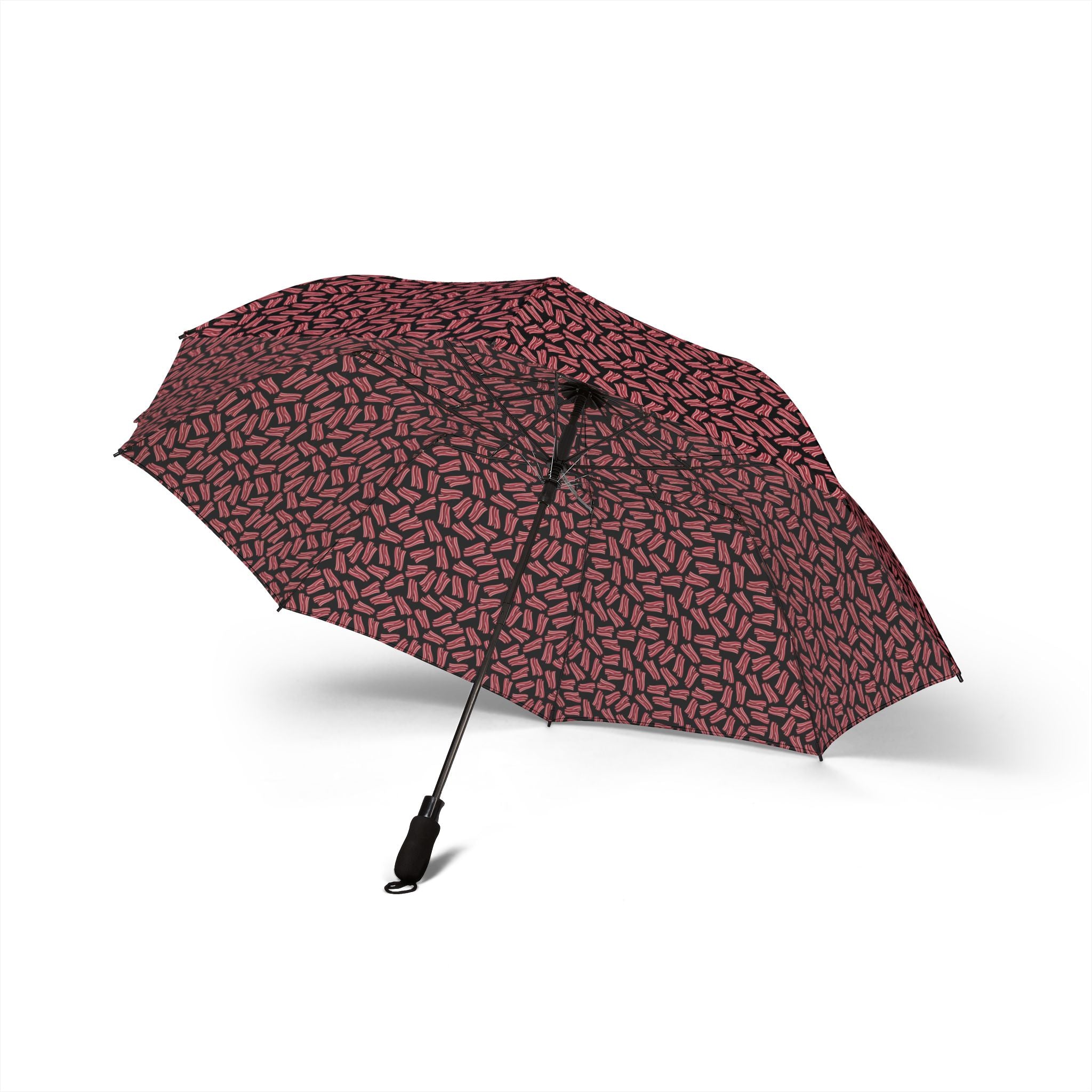 Maroon Leaf Pattern Umbrella | Foldable Compact Rain Umbrella