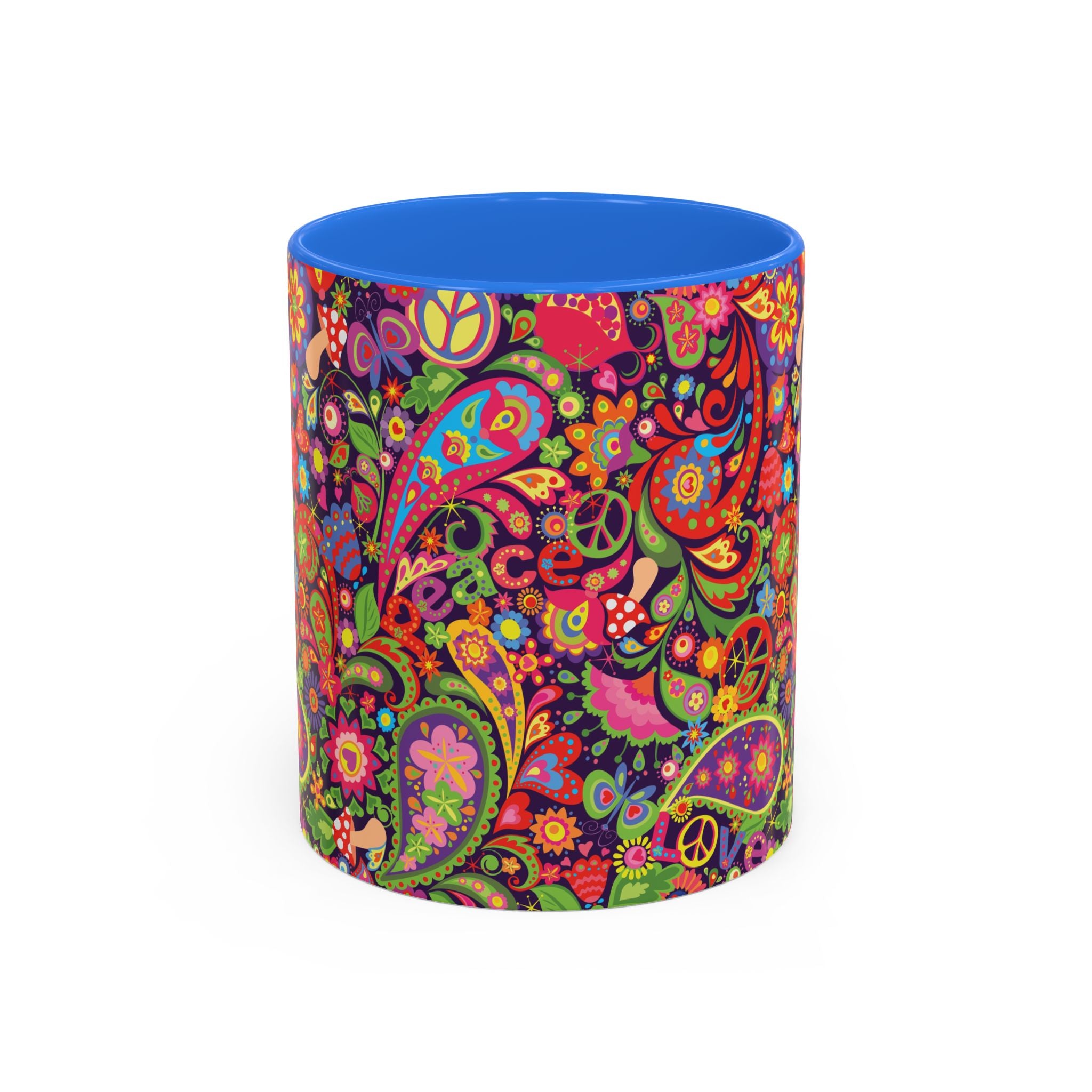 Psychedelic Paisley Peace Mug | Colorful 11oz or 15oz Ceramic
