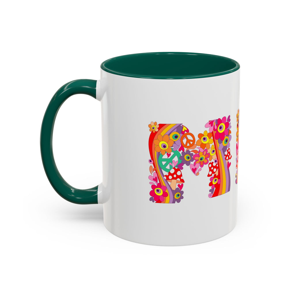 Retro Peace Flower Power Mug | Colorful 70s Hippie Design