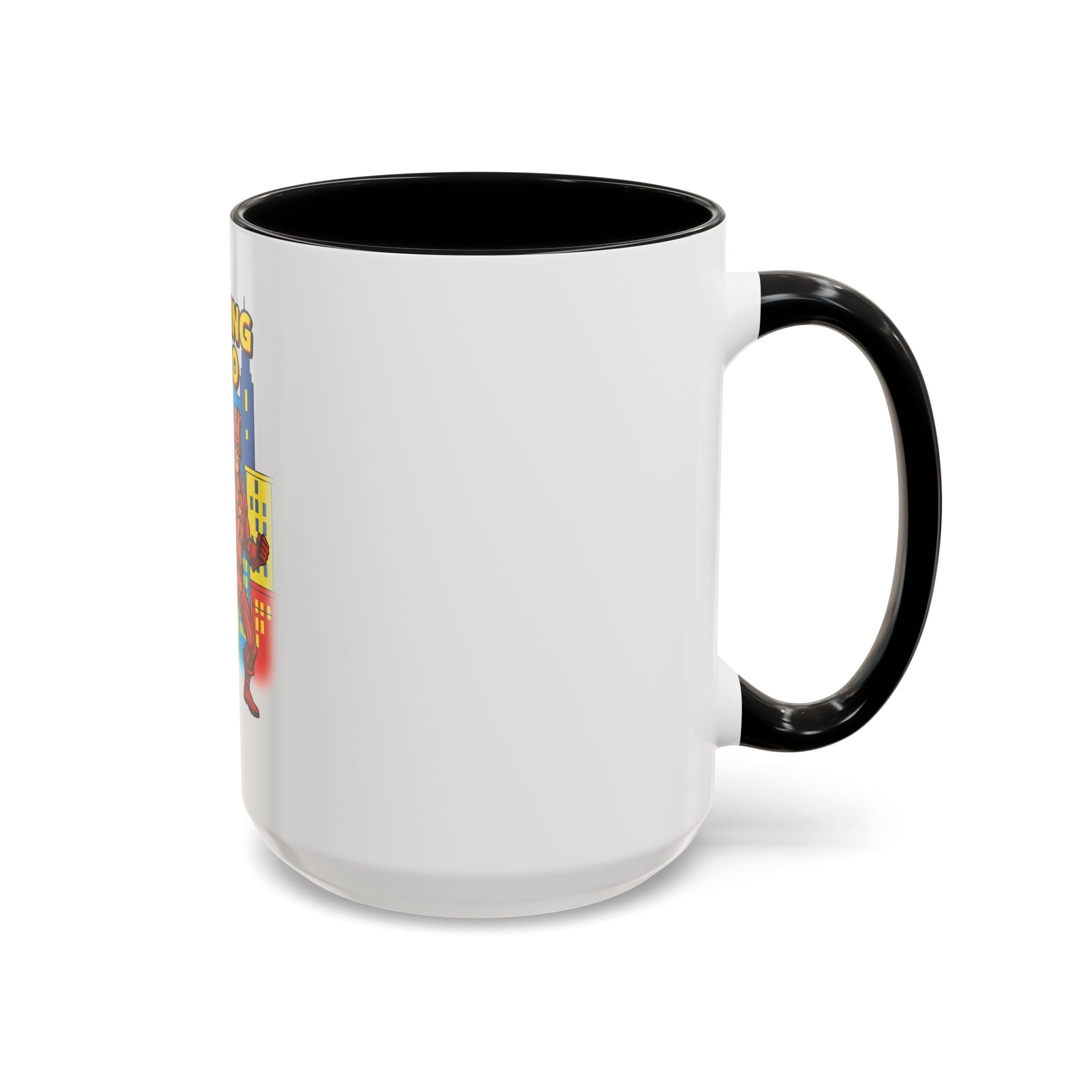 Sizzling Hero Mug | Accent Coffee Mug 11oz 15oz, Superhero City Design