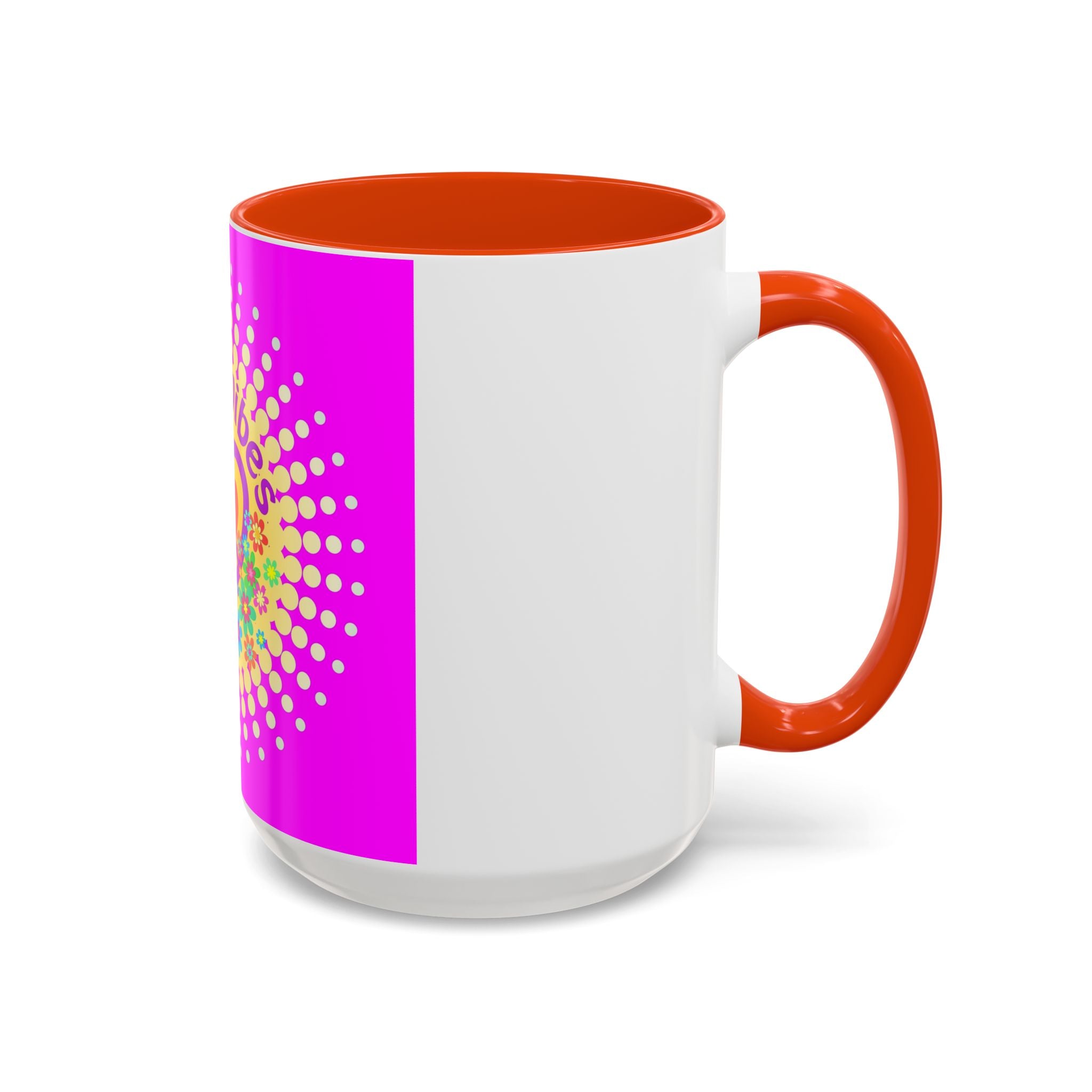 Good Vibes Peace Heart Floral Mug | Colorful 11oz 15oz Ceramic