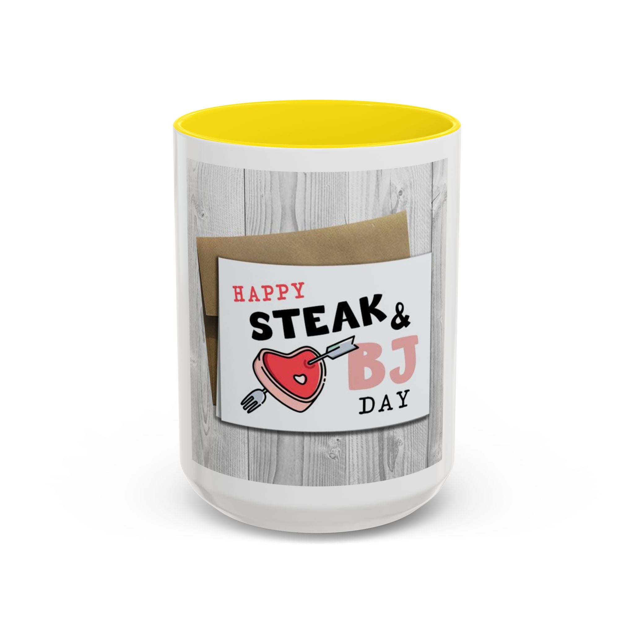 Happy Steak & BJ Day Mug | Novelty Coffee Mug, Humorous Holiday Design