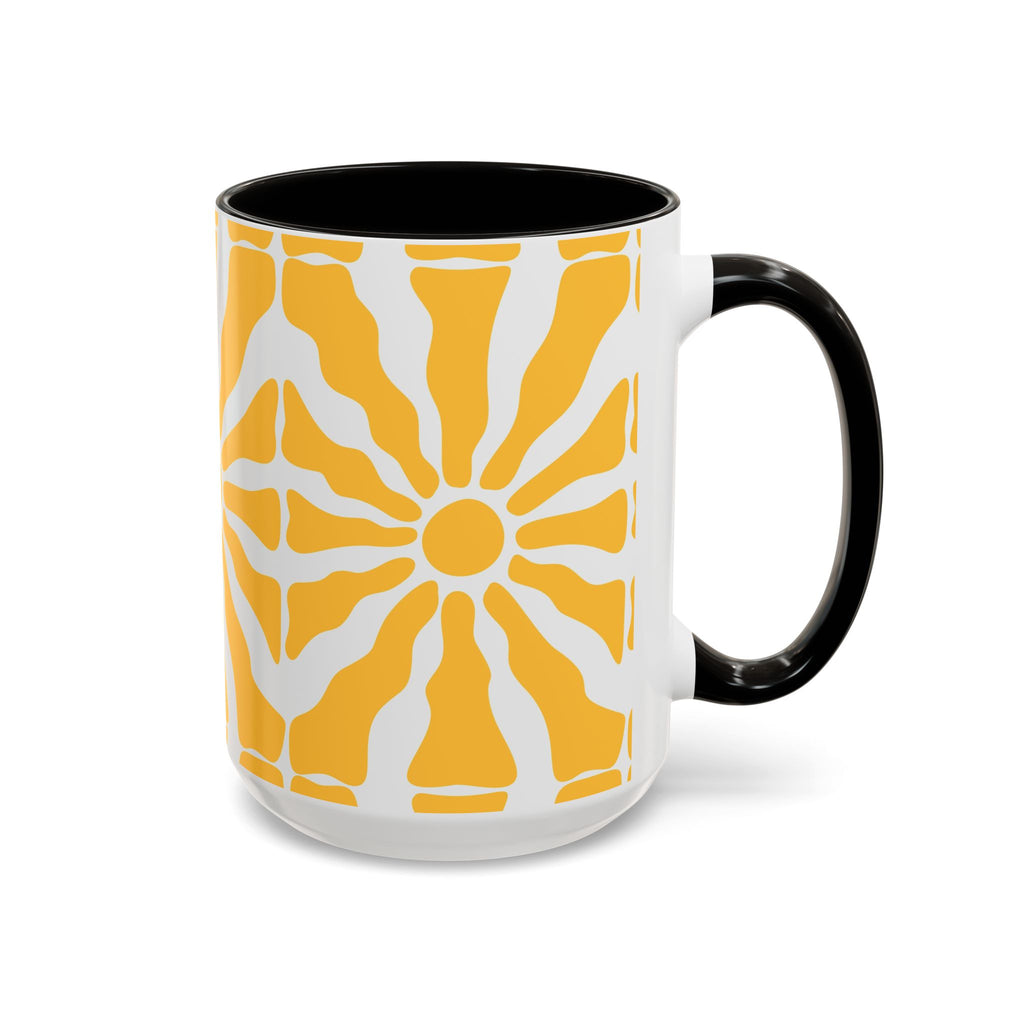 Yellow Sunburst Mug | Ceramic Coffee Cup