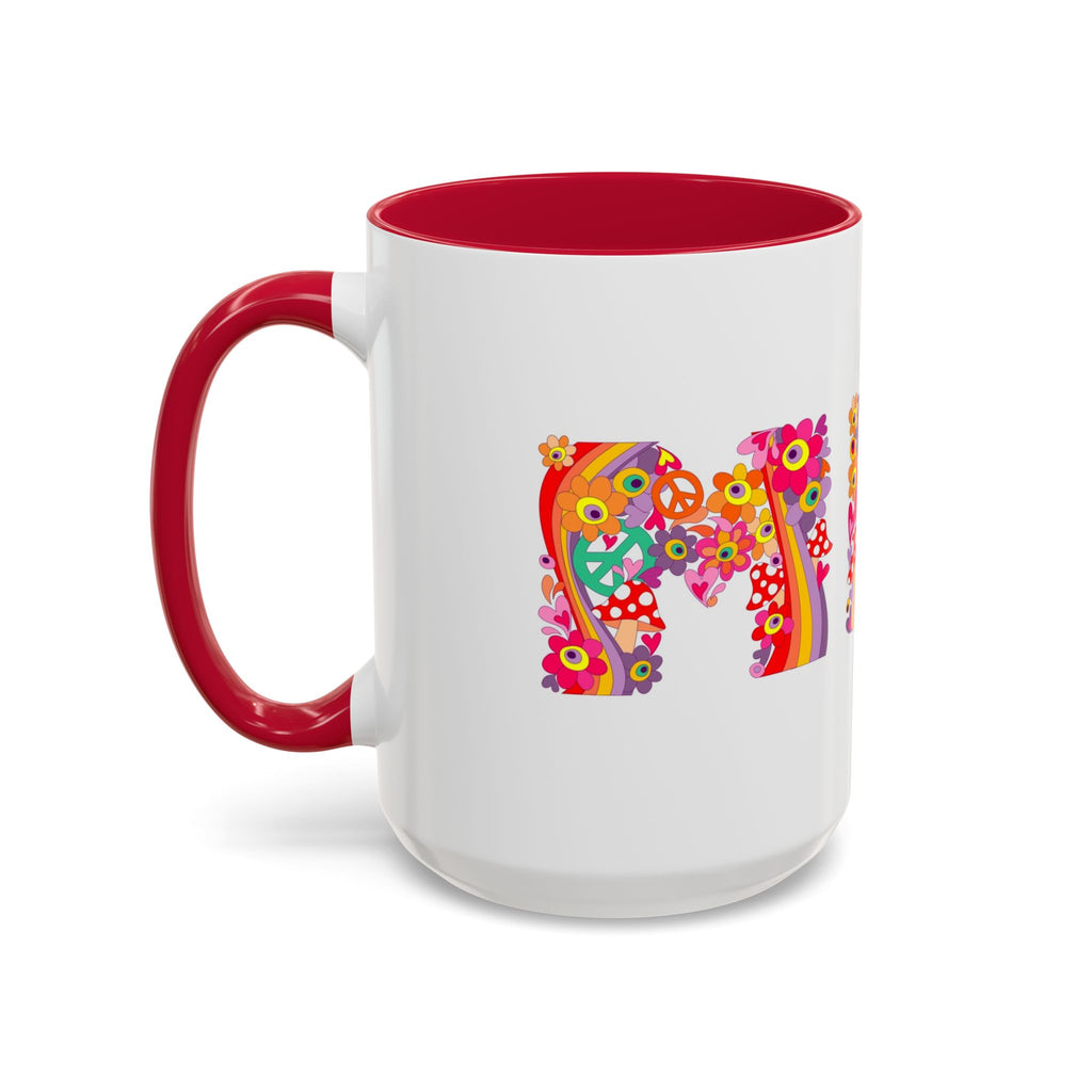 Retro Peace Flower Power Mug | Colorful 70s Hippie Design