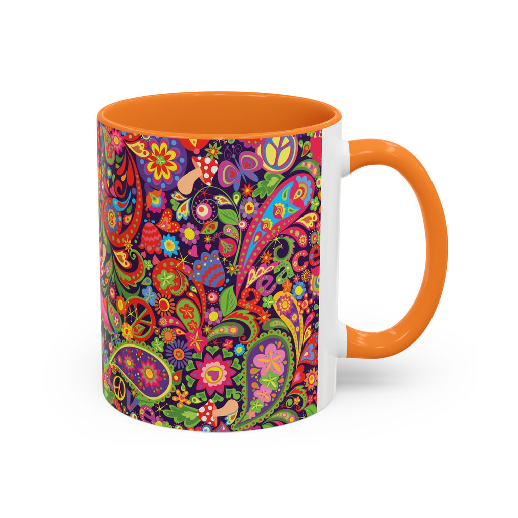Psychedelic Paisley Peace Mug | Colorful 11oz or 15oz Ceramic