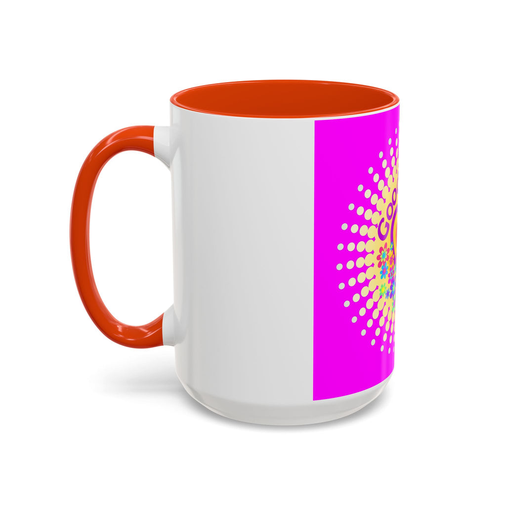 Good Vibes Peace Heart Floral Mug | Colorful 11oz 15oz Ceramic