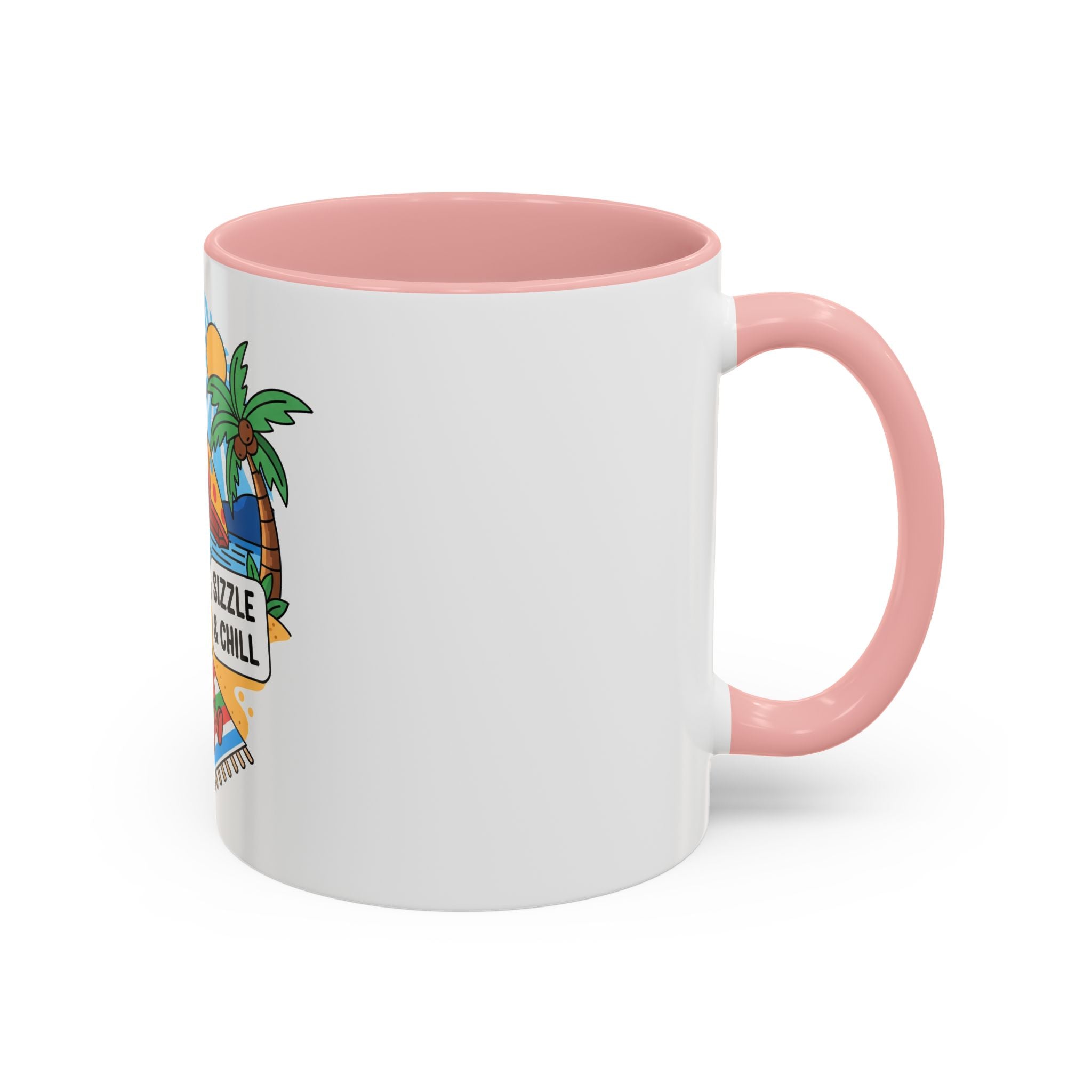 Sizzle & Chill Bacon Sunbathing Cartoon Accent Coffee Mug | 11oz or 15oz
