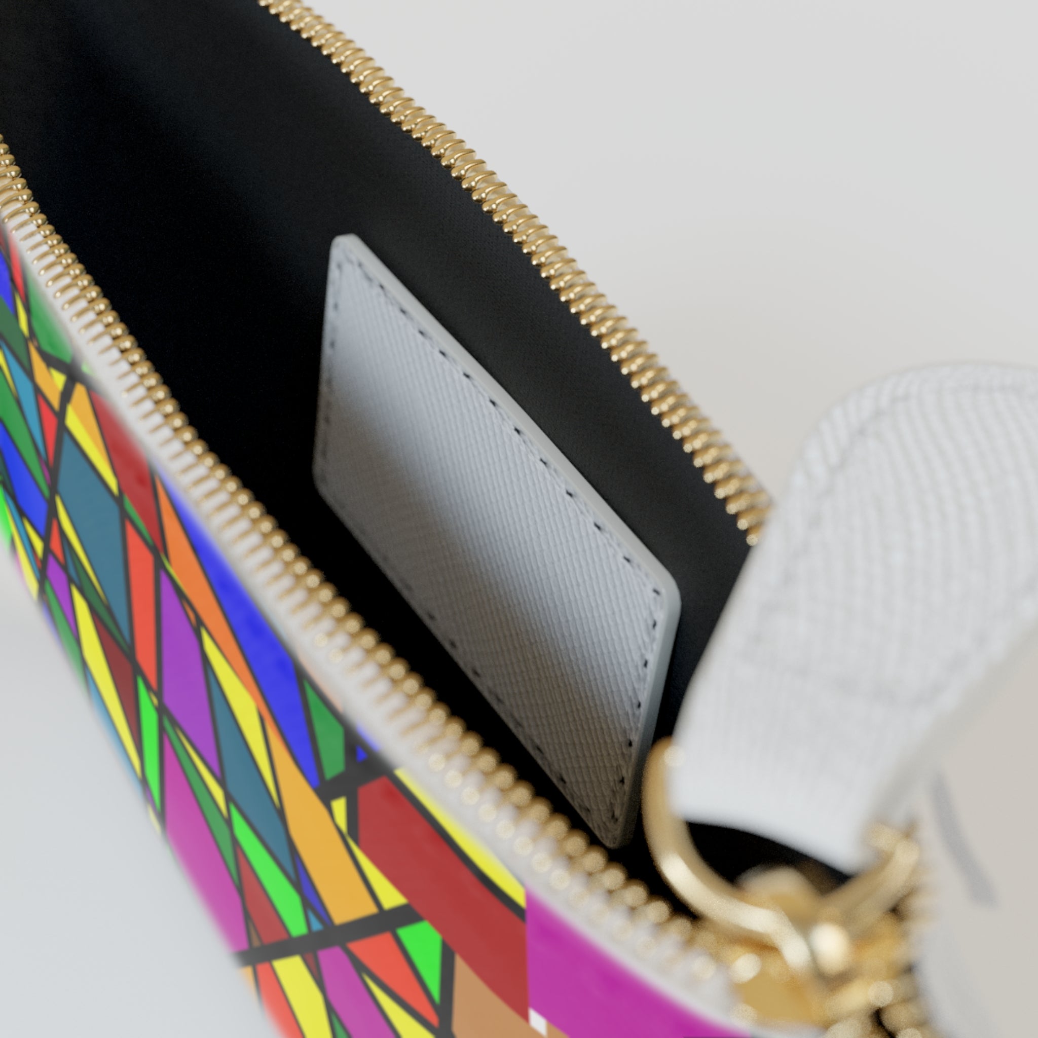 Colorful Geometric Mosaic Mini Clutch Bag | Abstract Stained Glass Pattern