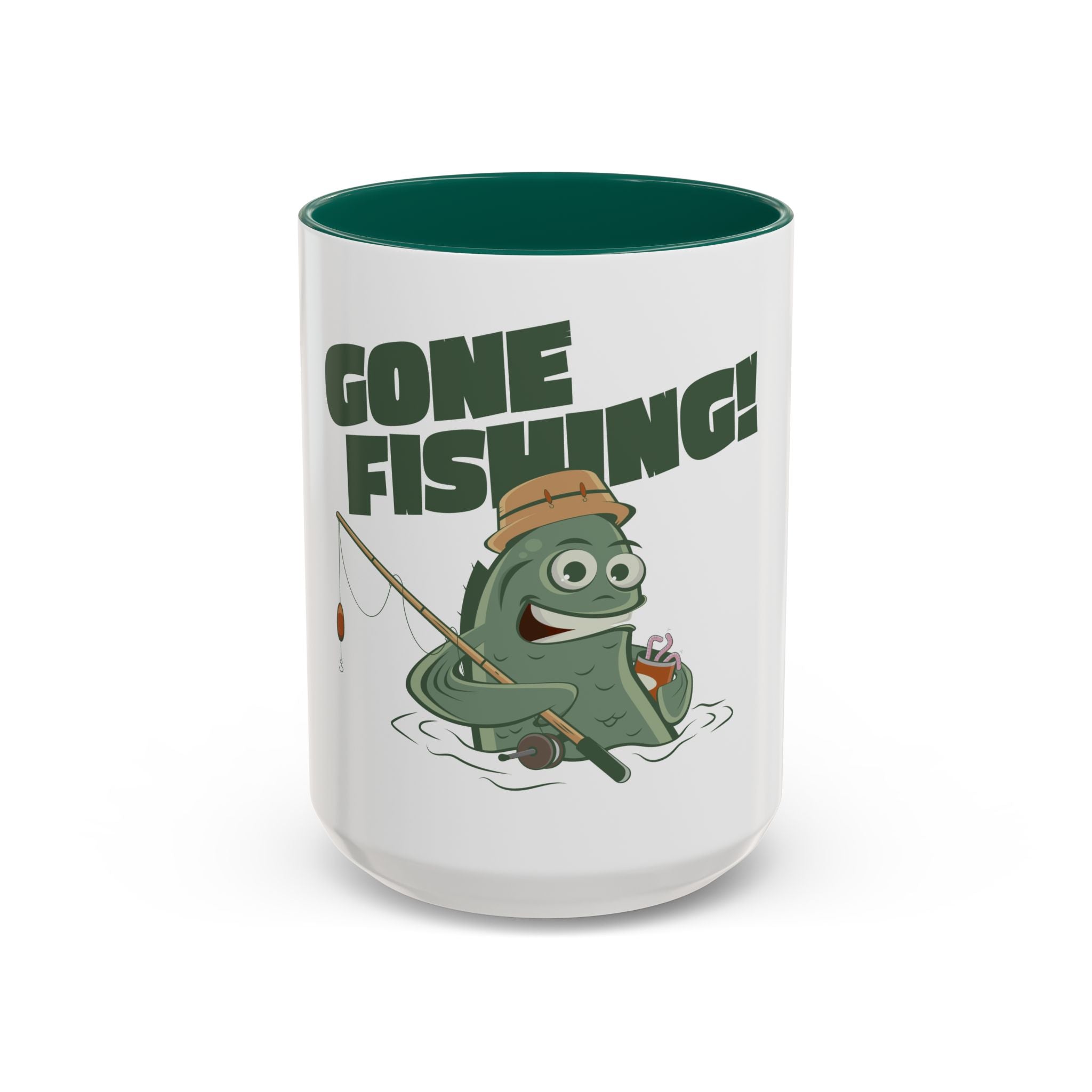Gone Fishing fish character Mug | 11oz 15oz colorful ceramic