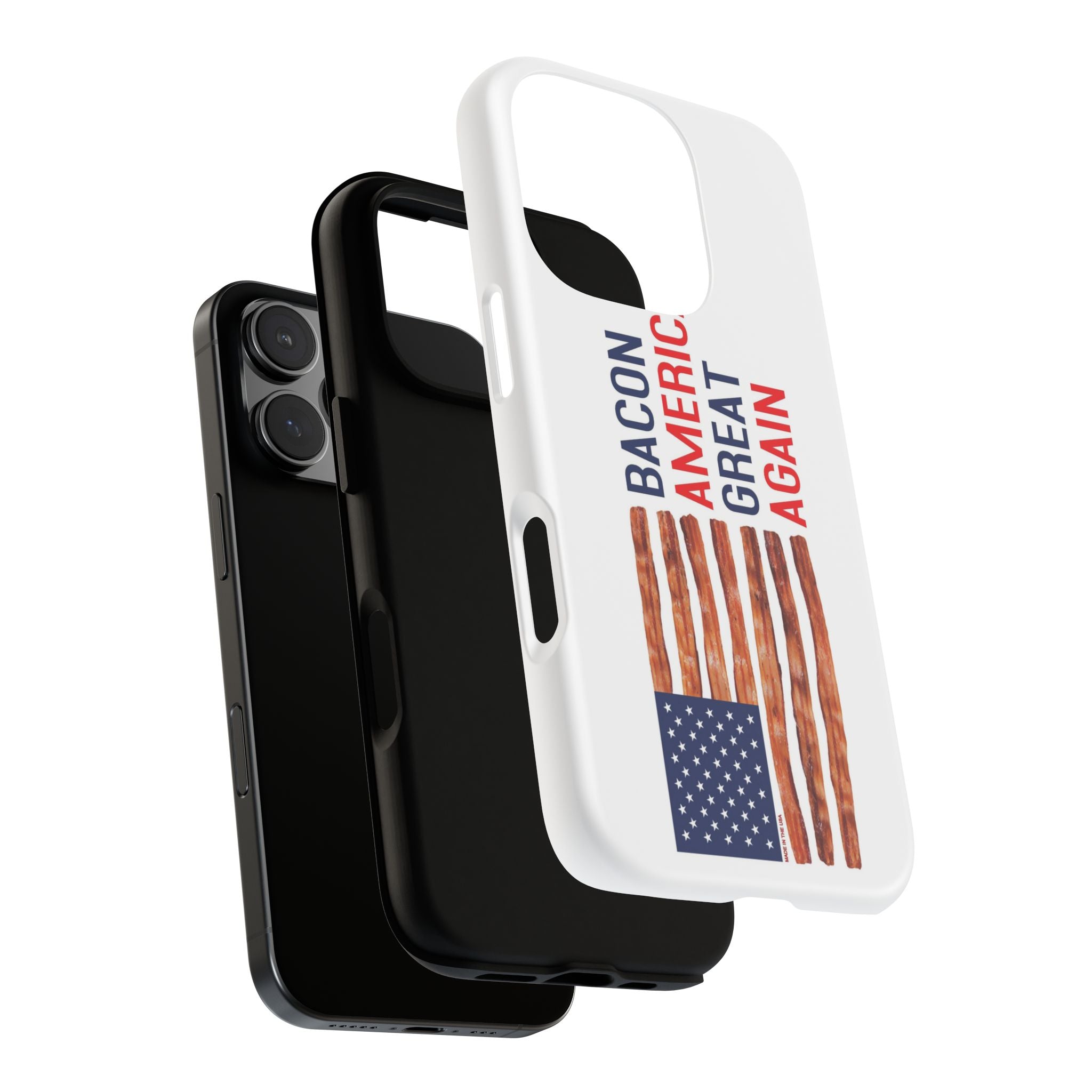 Bacon American Great Again phone case | patriotic bacon flag iPhone case