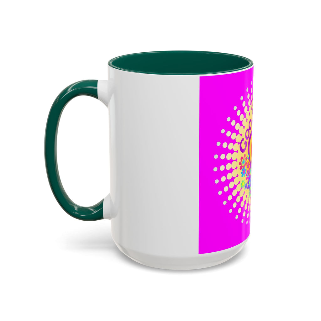 Good Vibes Peace Heart Floral Mug | Colorful 11oz 15oz Ceramic