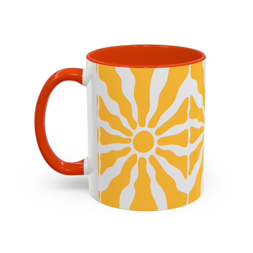 Yellow Sunburst Mug | Ceramic Coffee Cup