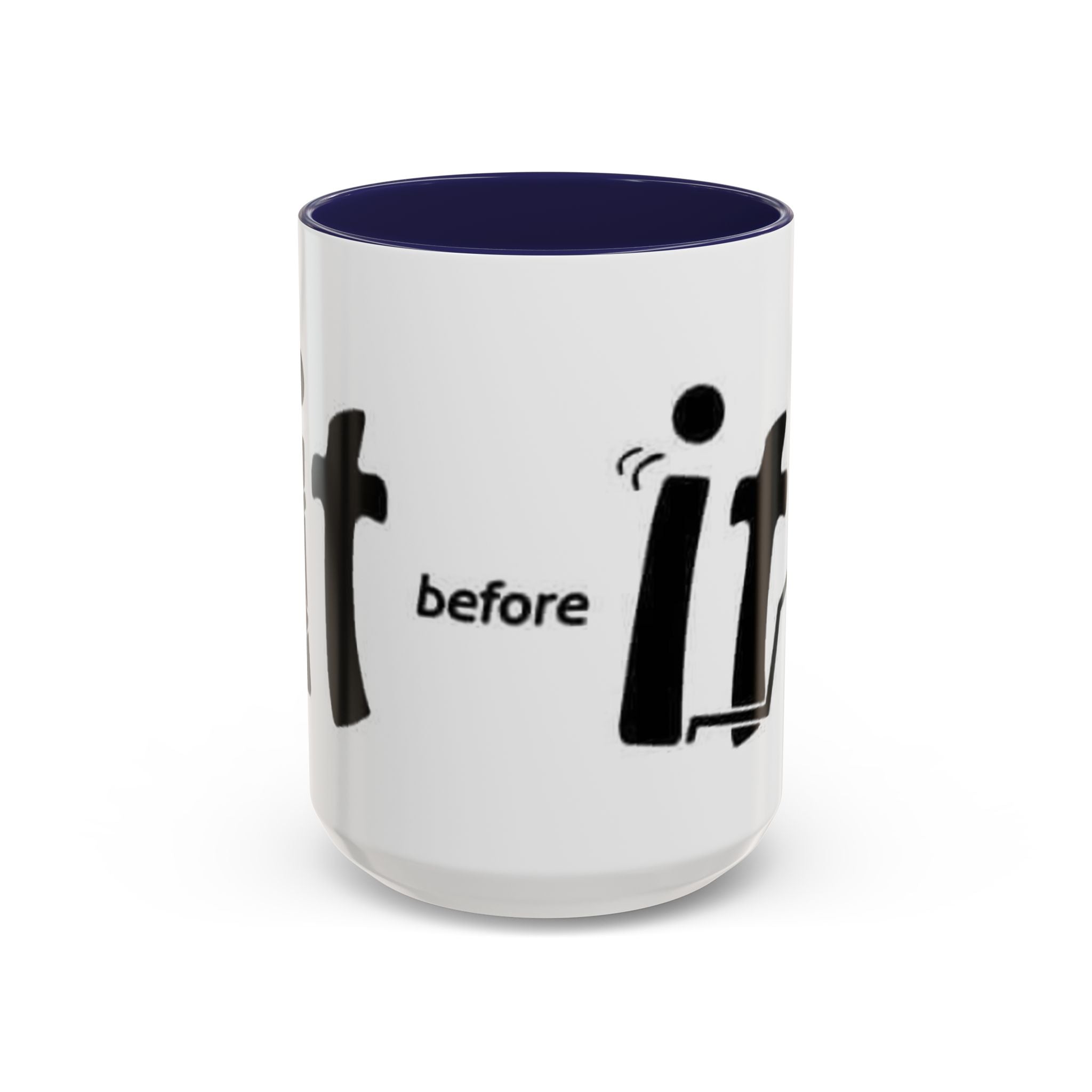 Sit Before It Mug | Funny Stick Figure Coffee Cup, Morning Routine Accent Mug