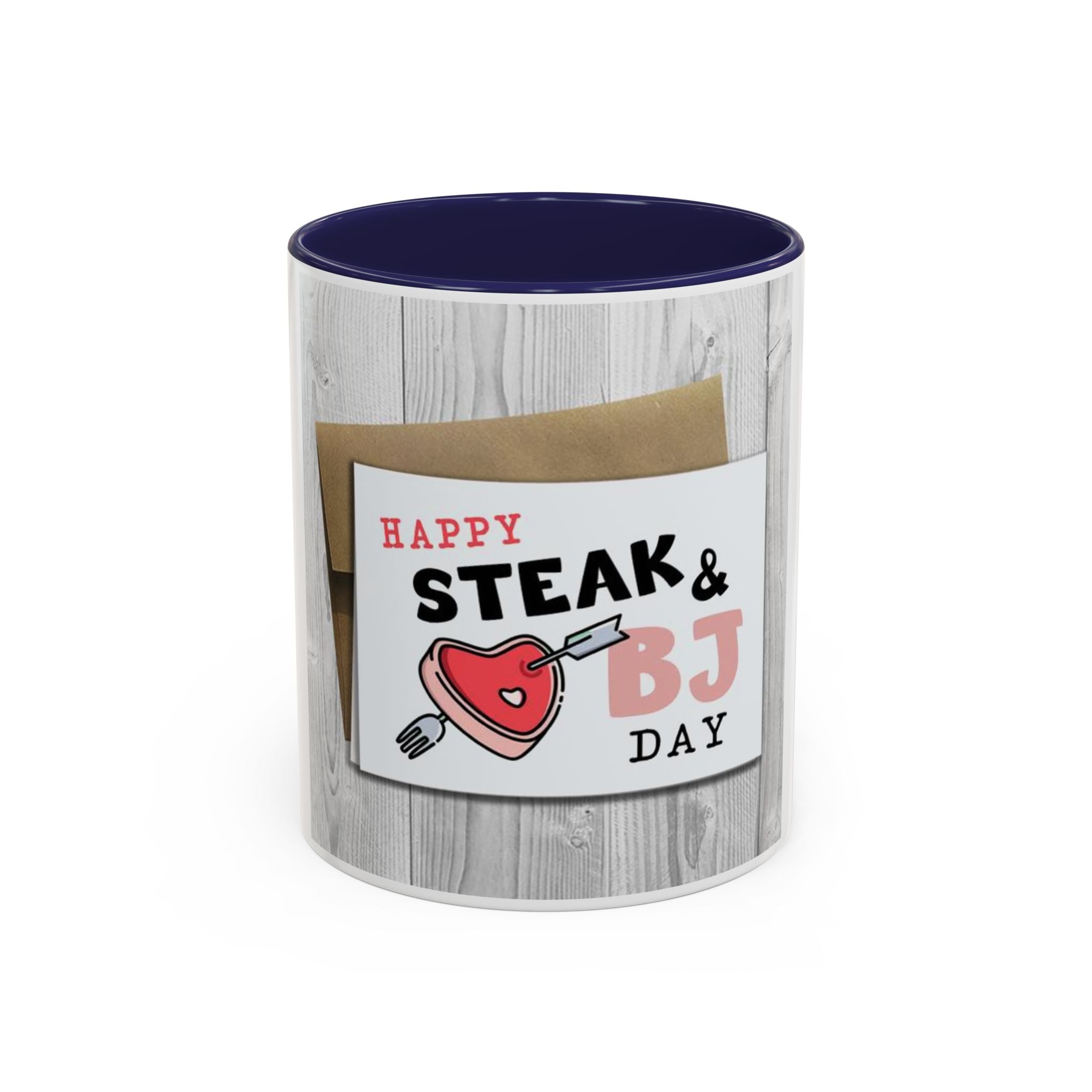 Happy Steak & BJ Day Mug | Novelty Coffee Mug, Humorous Holiday Design