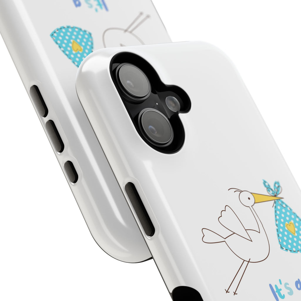 Stork 'It's a Boy' Phone Case | Impact-Resistant Case