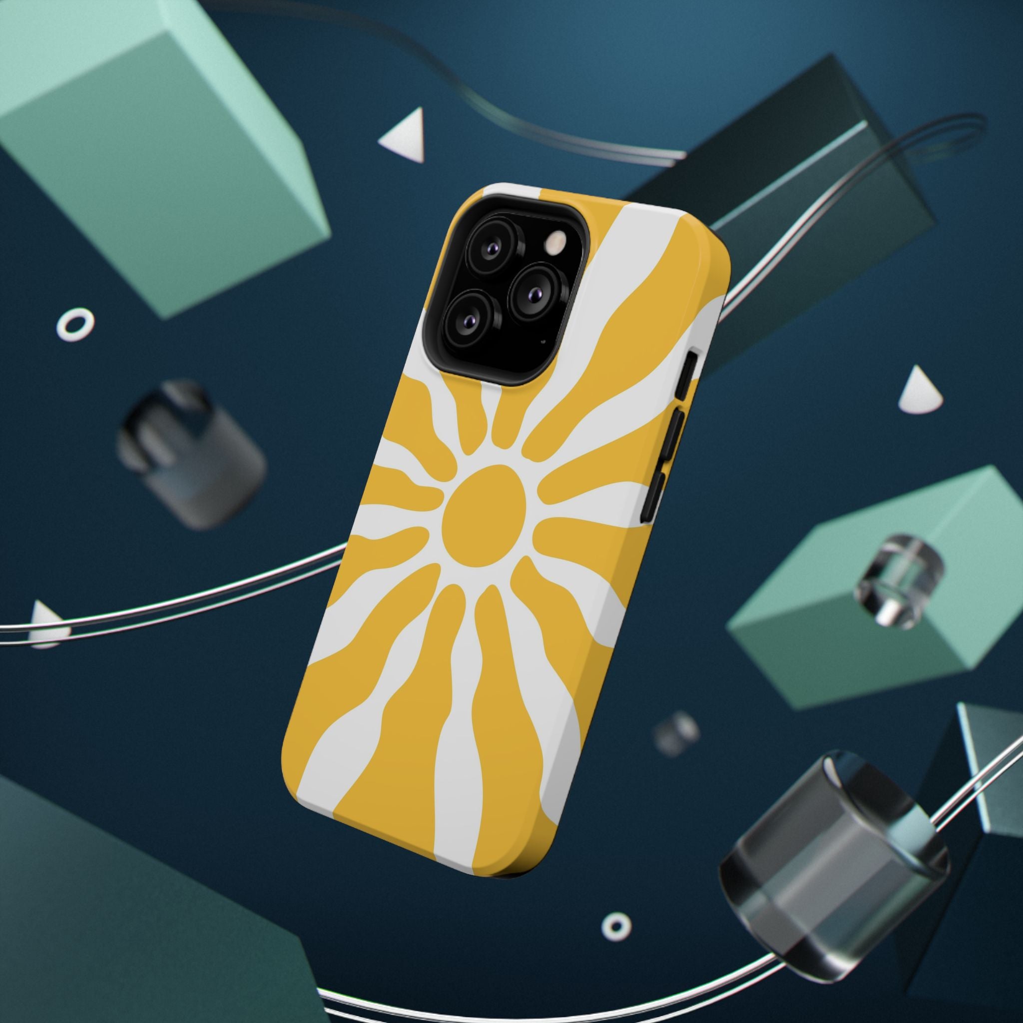 Retro Sunburst iPhone Case | Impact-Resistant Phone Case