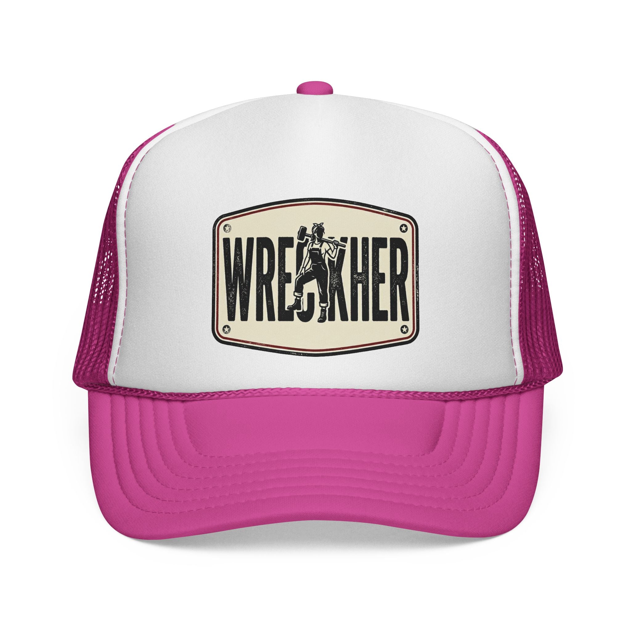 Wreather Vintage Wrestling Patch Trucker Cap | Mesh Back Snapback Hat