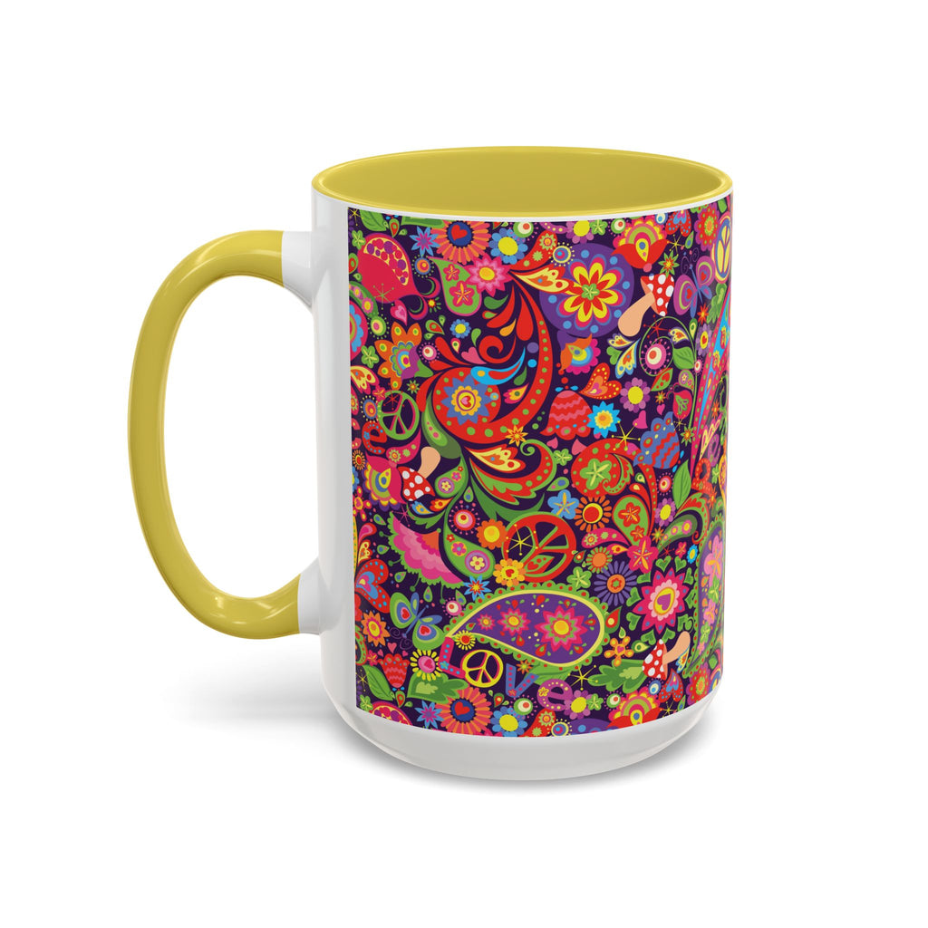Psychedelic Paisley Peace Mug | Colorful 11oz or 15oz Ceramic