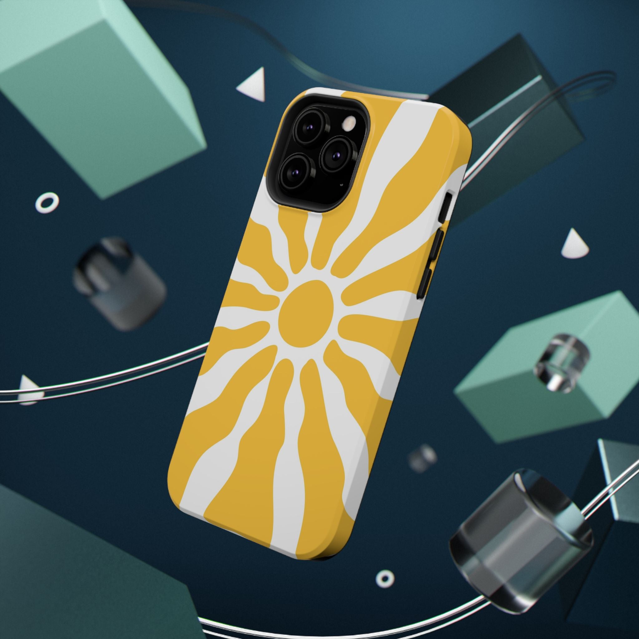 Retro Sunburst iPhone Case | Impact-Resistant Phone Case