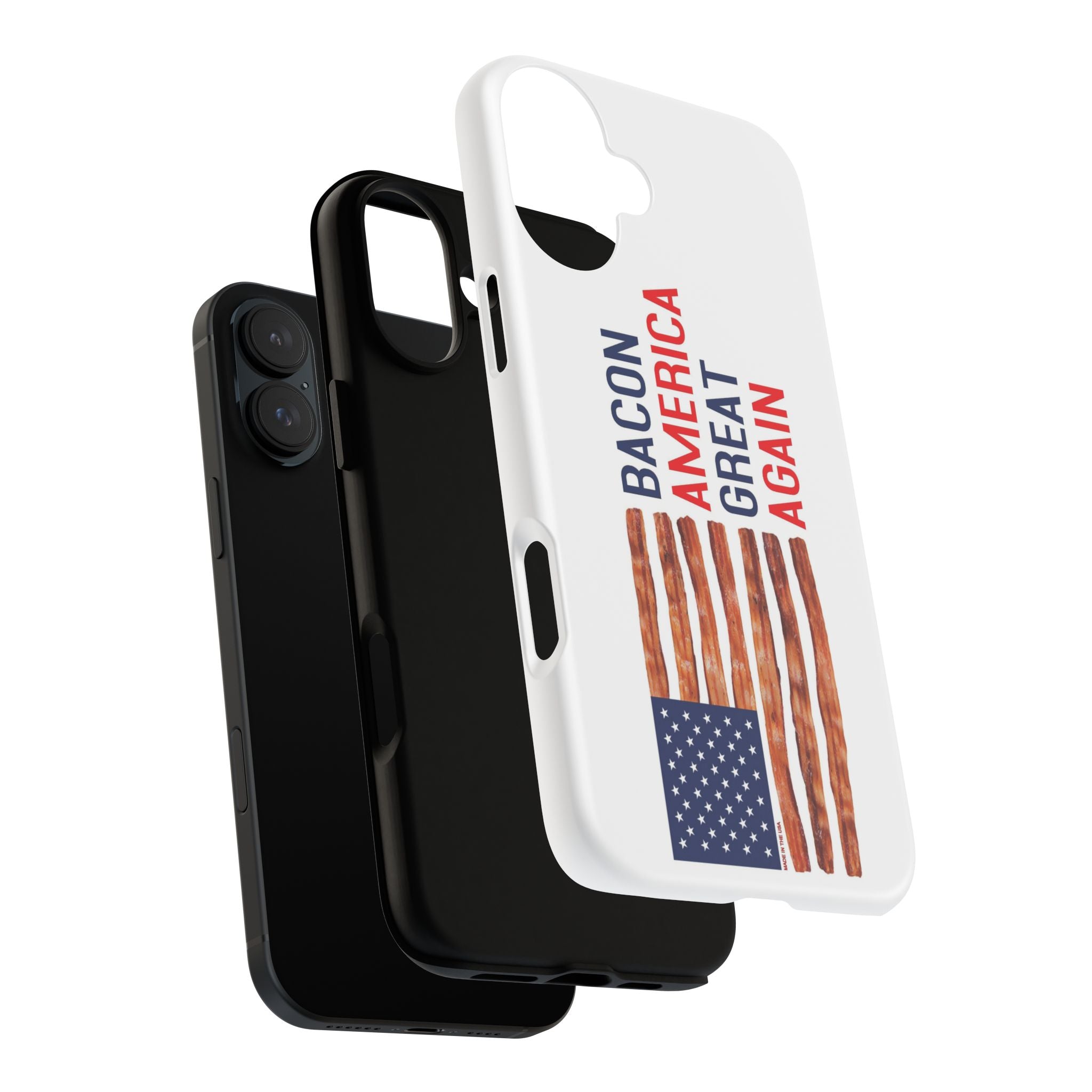 Bacon American Great Again phone case | patriotic bacon flag iPhone case