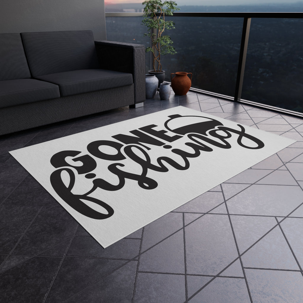 Gone Fishing Outdoor Rug | Fishing Float Graphic Mat