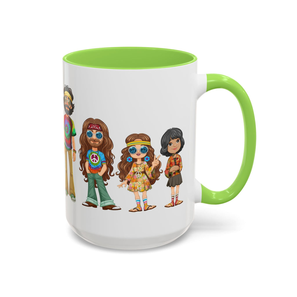 Retro Hippie Characters Mug | 11oz or 15oz Color Accent Ceramic