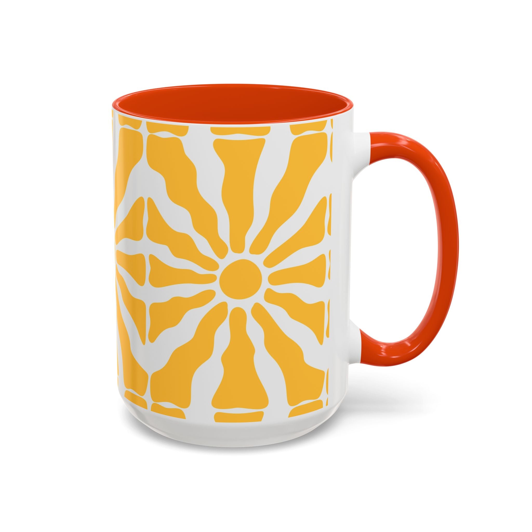 Yellow Sunburst Mug | Ceramic Coffee Cup
