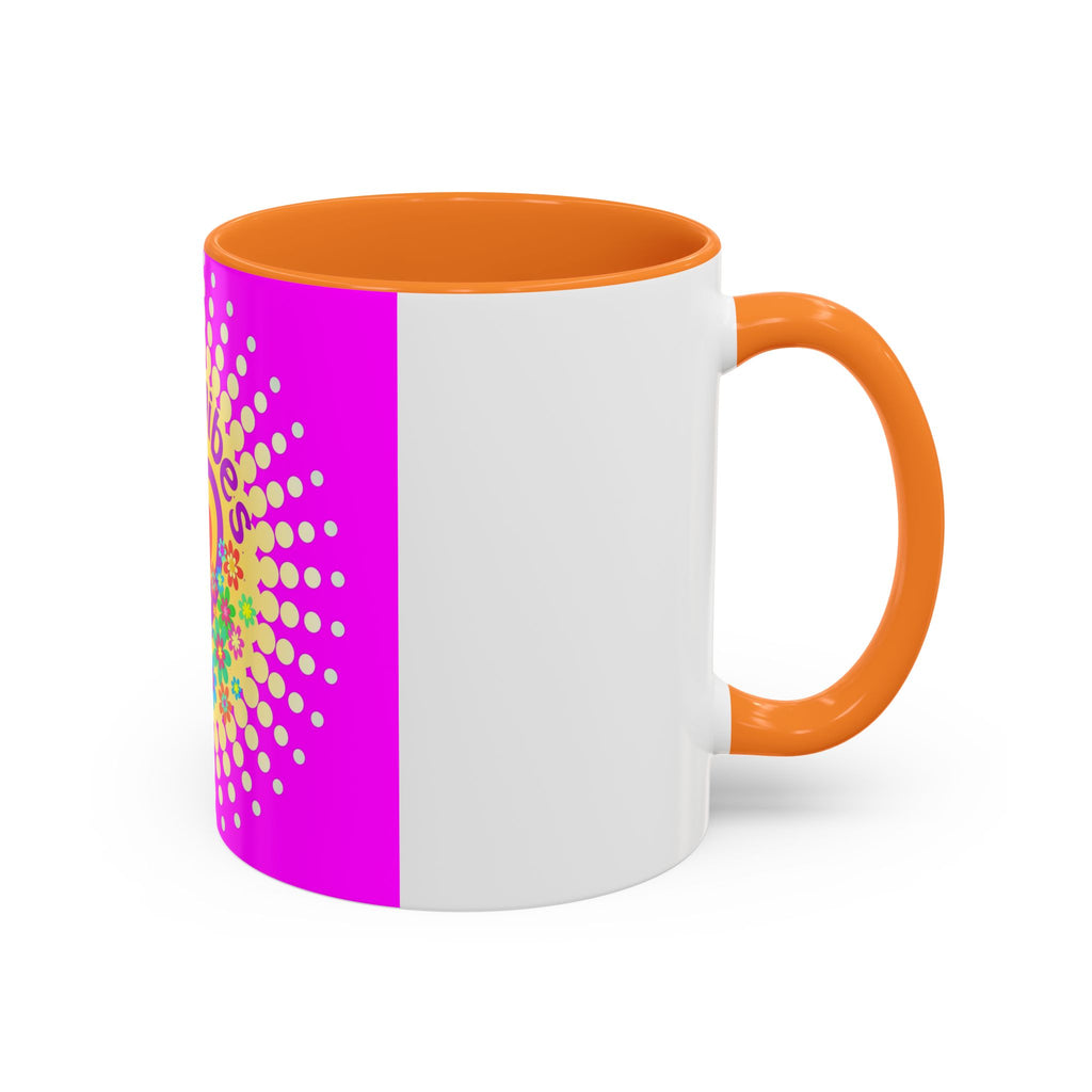 Good Vibes Peace Heart Floral Mug | Colorful 11oz 15oz Ceramic