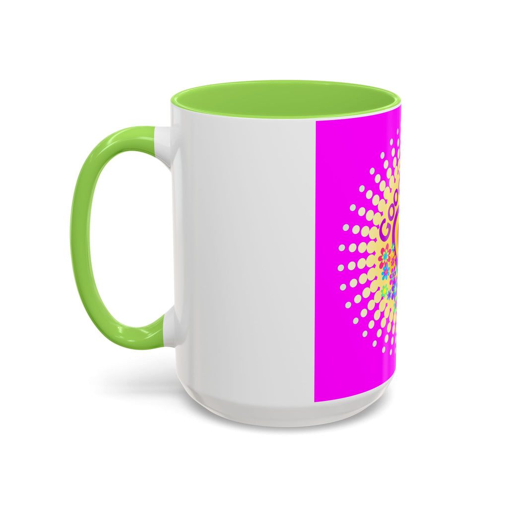 Good Vibes Peace Heart Floral Mug | Colorful 11oz 15oz Ceramic