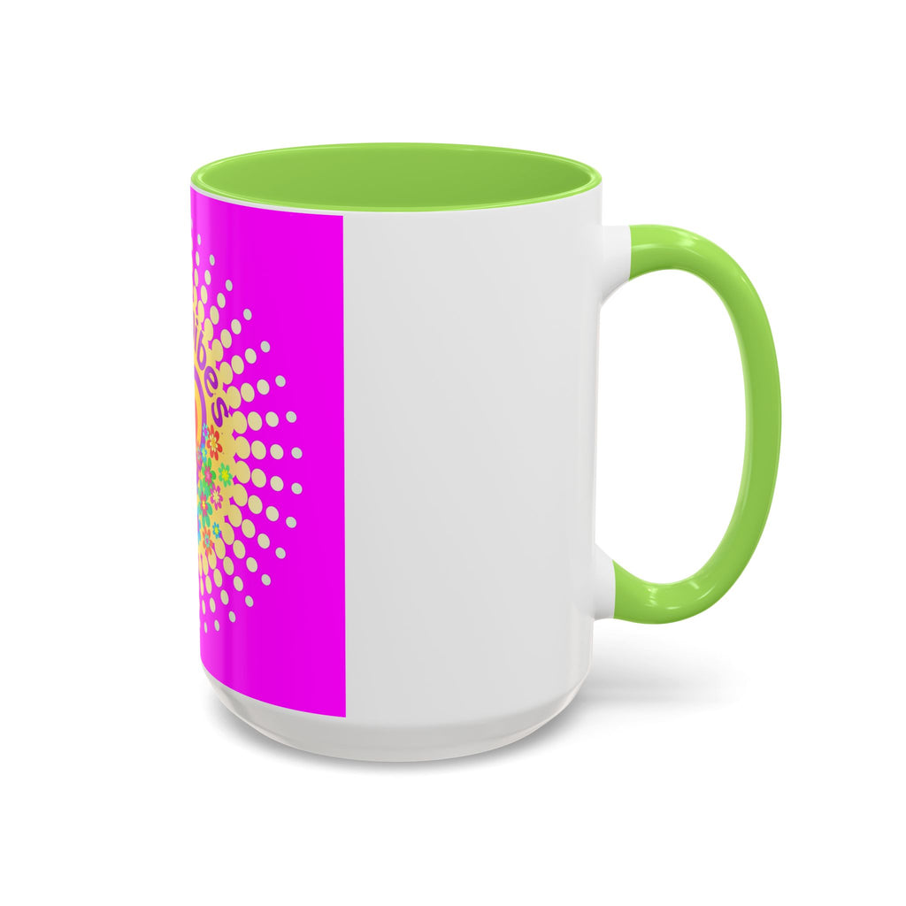 Good Vibes Peace Heart Floral Mug | Colorful 11oz 15oz Ceramic