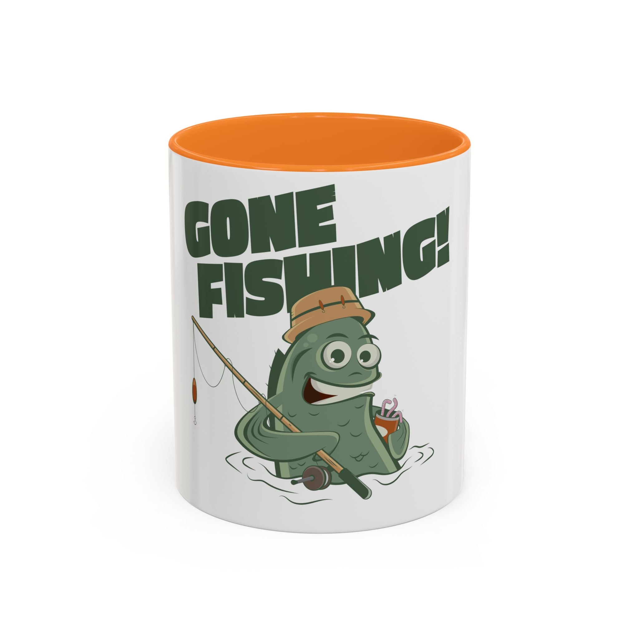 Gone Fishing fish character Mug | 11oz 15oz colorful ceramic