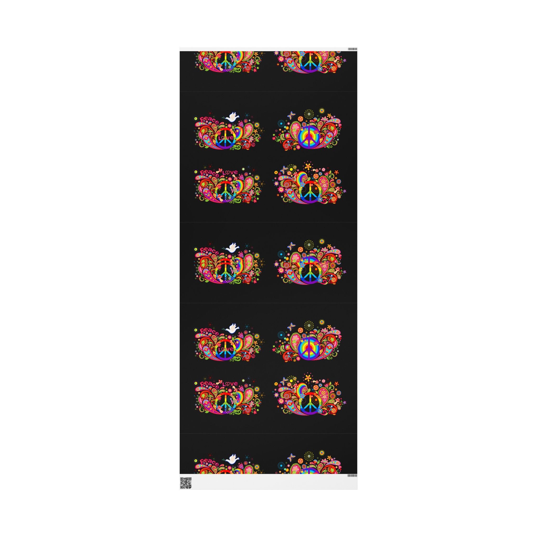 Colorful Floral Skull Wrapping Paper | Roll