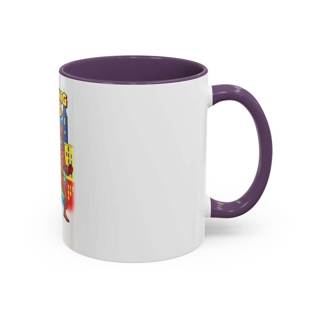 Sizzling Hero Mug | Accent Coffee Mug 11oz 15oz, Superhero City Design