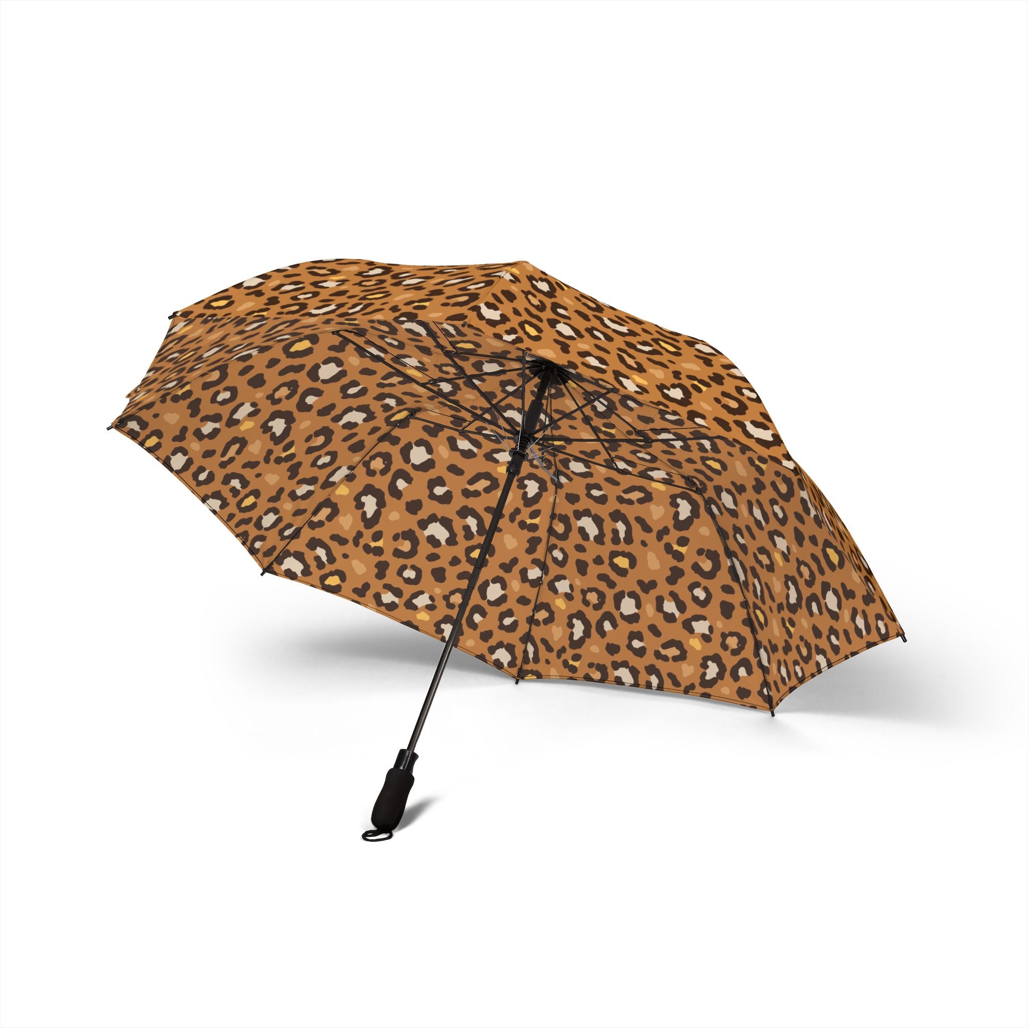 Leopard Print Foldable Umbrella | Compact Travel Rain Umbrella