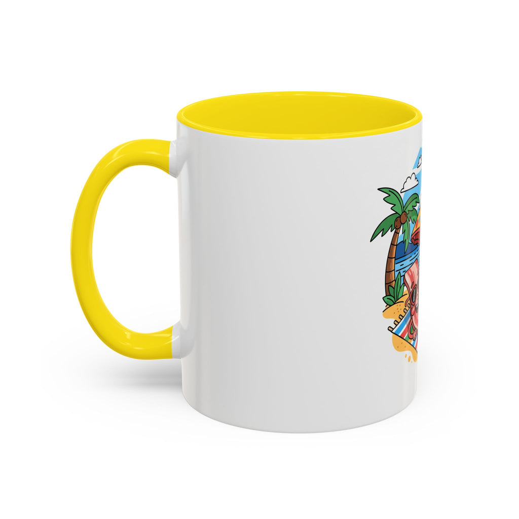 Sizzle & Chill Bacon Sunbathing Cartoon Accent Coffee Mug | 11oz or 15oz