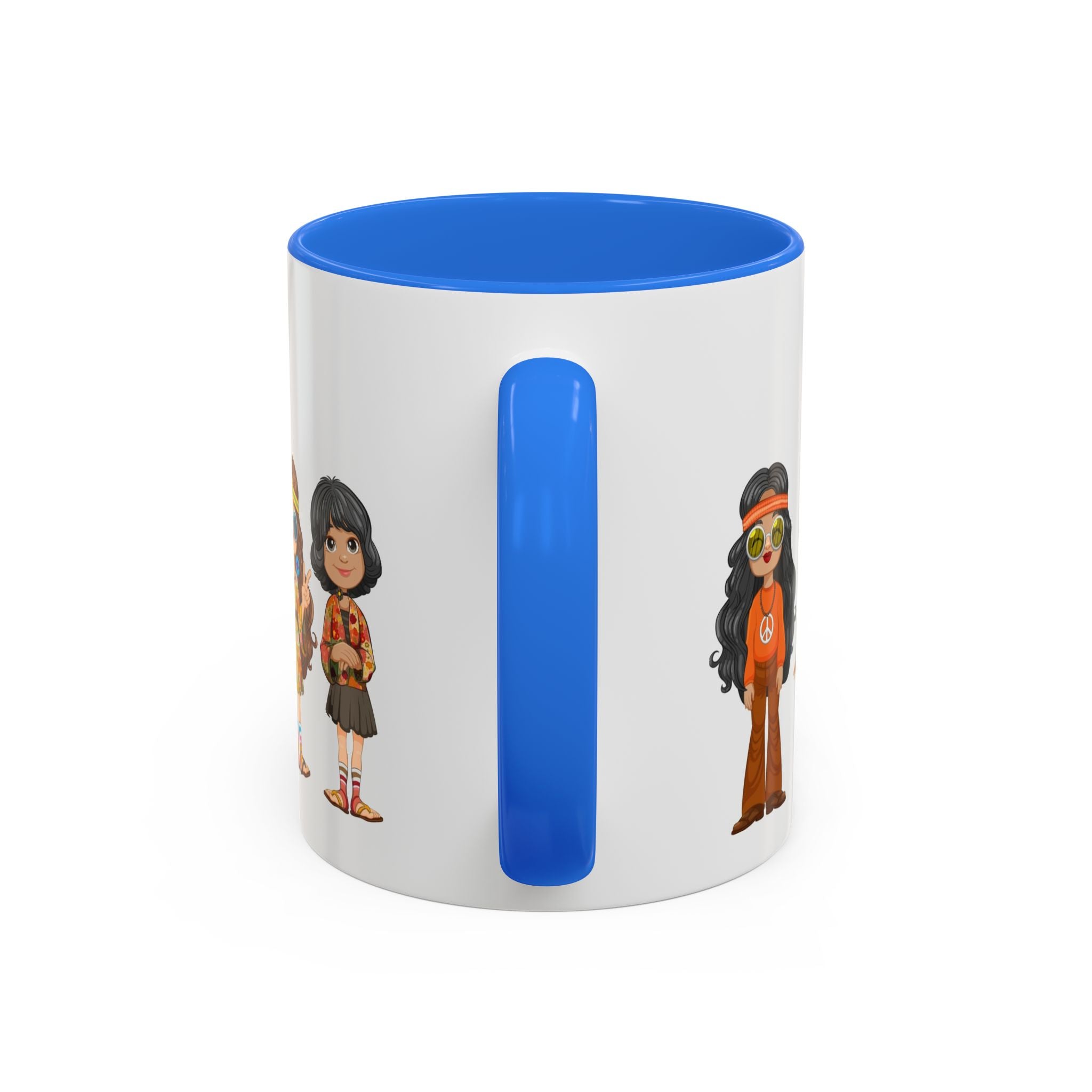Retro Hippie Characters Mug | 11oz or 15oz Color Accent Ceramic