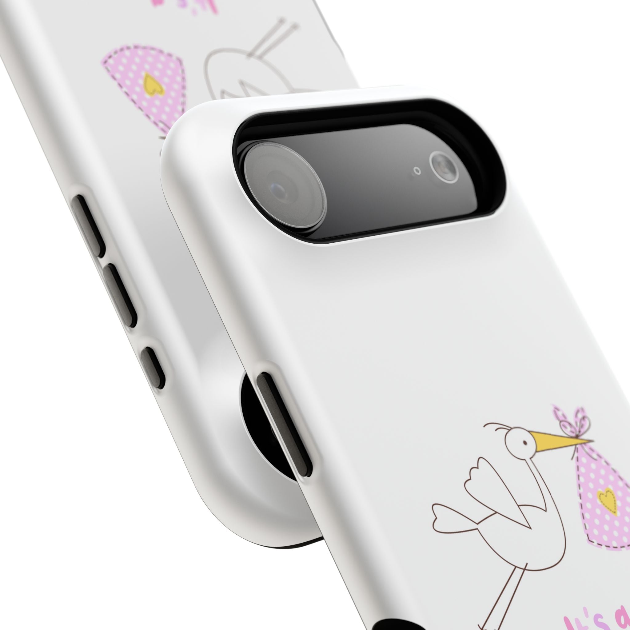 Phone Case - "It's a Girl!" Stork Baby Announcement Impact-Resistant Case